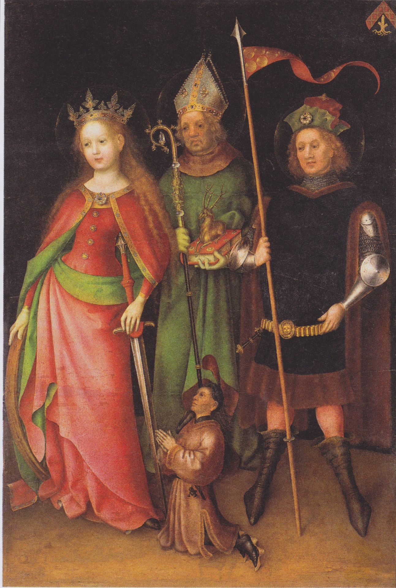 Sts. Catherine, Hubert and Quirinus by Stefan Lochner