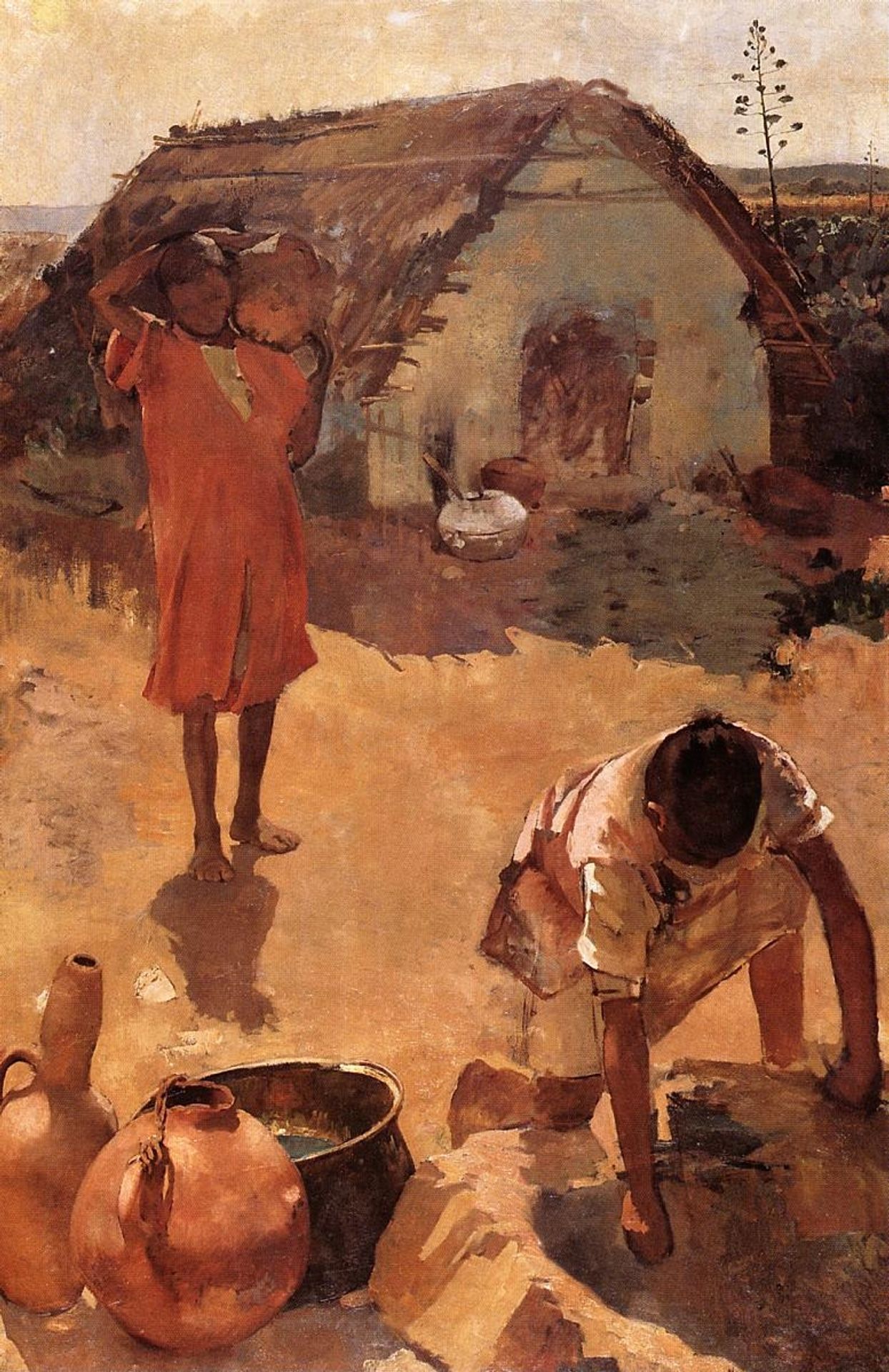 Figures near a Well in Morocco by Theo van Rysselberghe