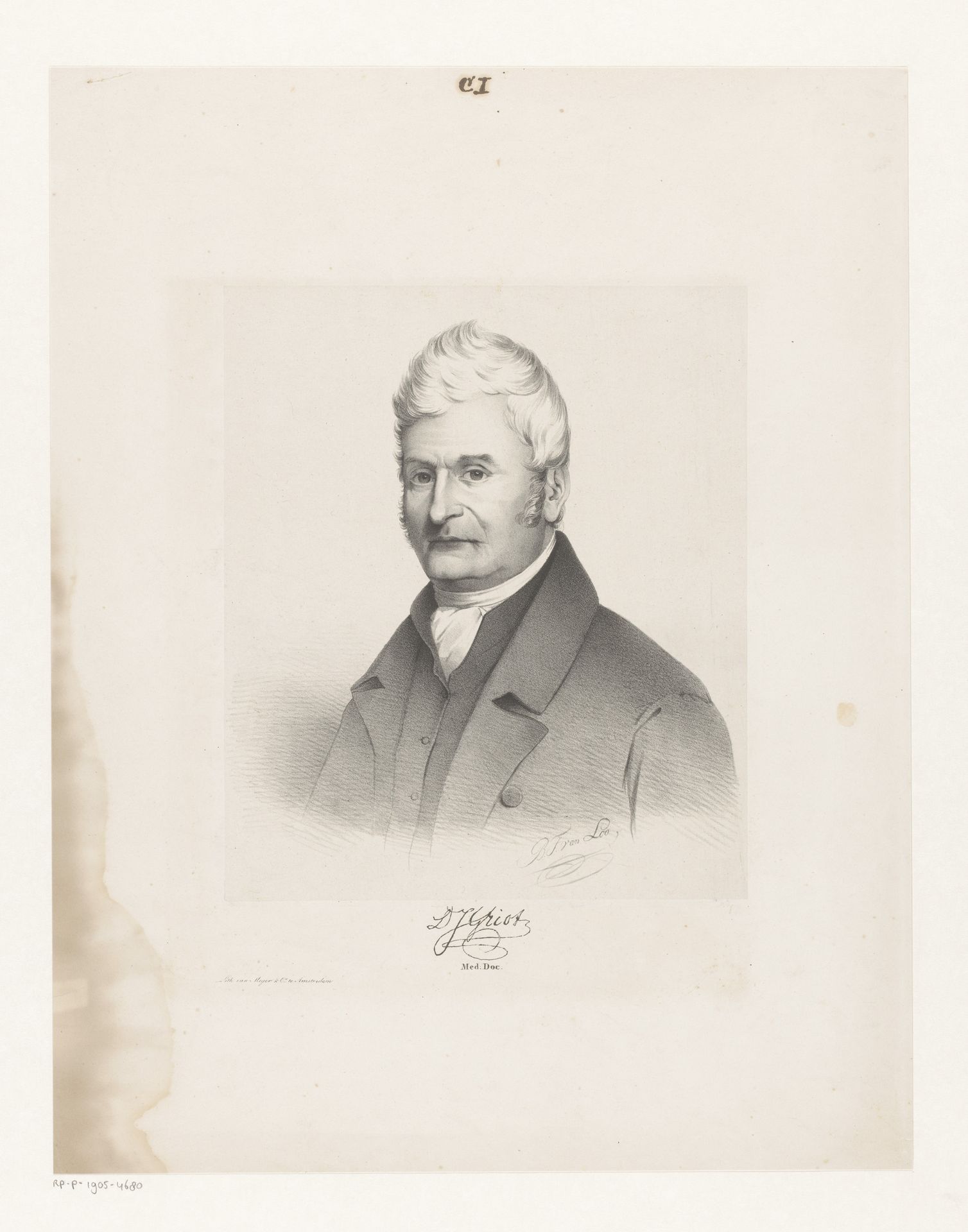 Portret van Daniel Jaques Griot by Bernardus Theodorus van Loo