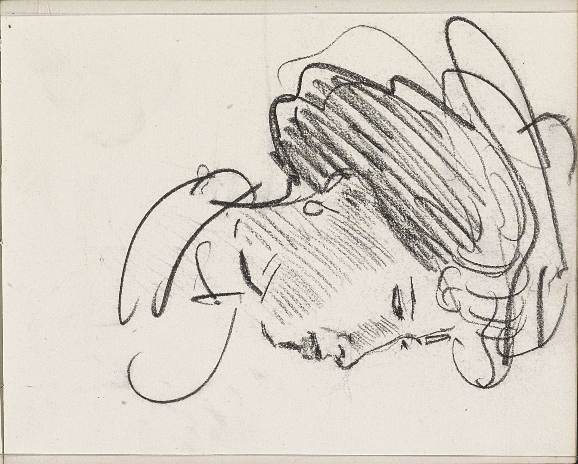 Vrouwenhoofd met hoed, in profiel by Isaac Israels