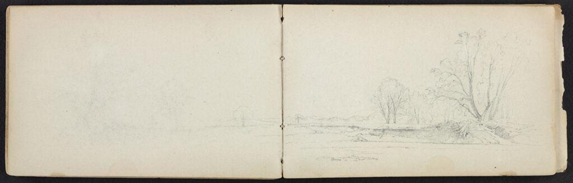 Partial Landscape; verso: blank page by Benjamin Champney