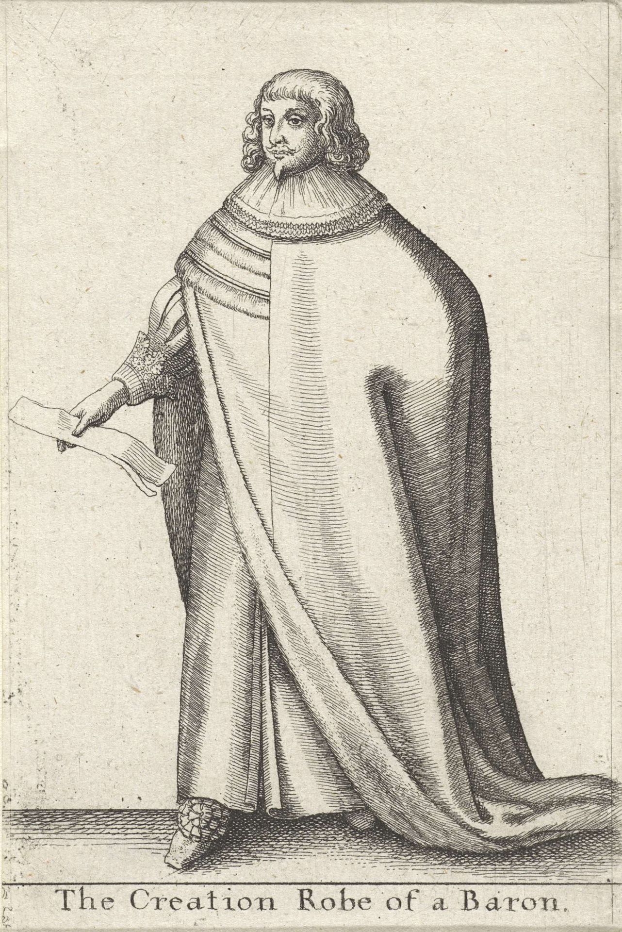 Ceremoniële kledij van een Engelse baron by Wenceslaus Hollar