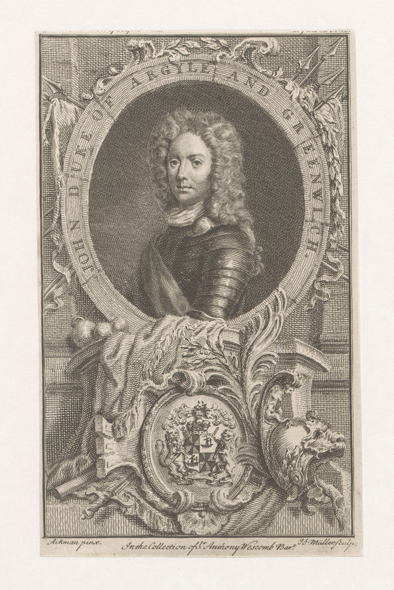 Portret van John Campbell, 2e hertog van Argyll, 1e hertog van Greenwich by Johann Sebastian Müller