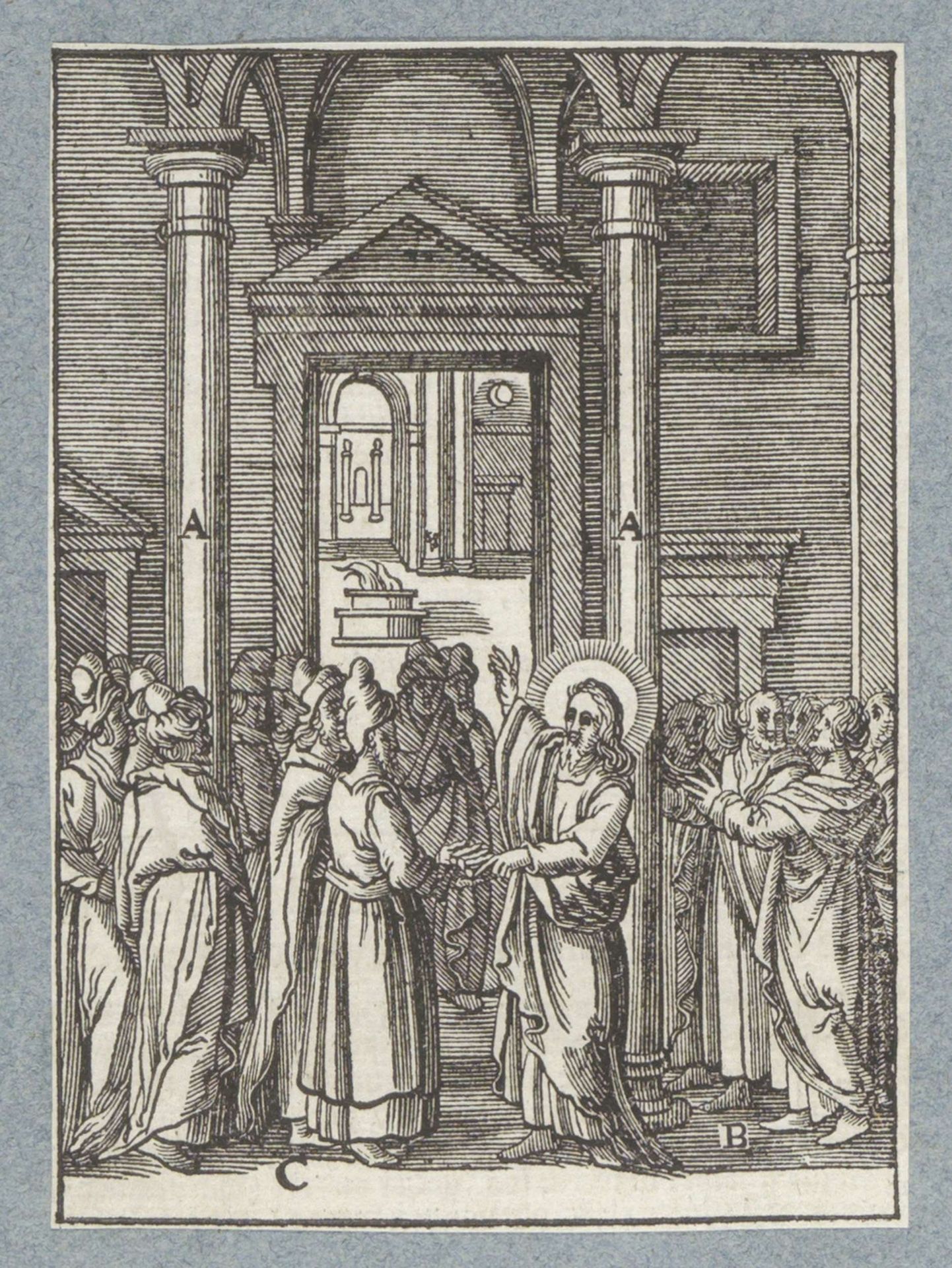 Debat met farizeeën en herodianen by Christoffel van (II) Sichem