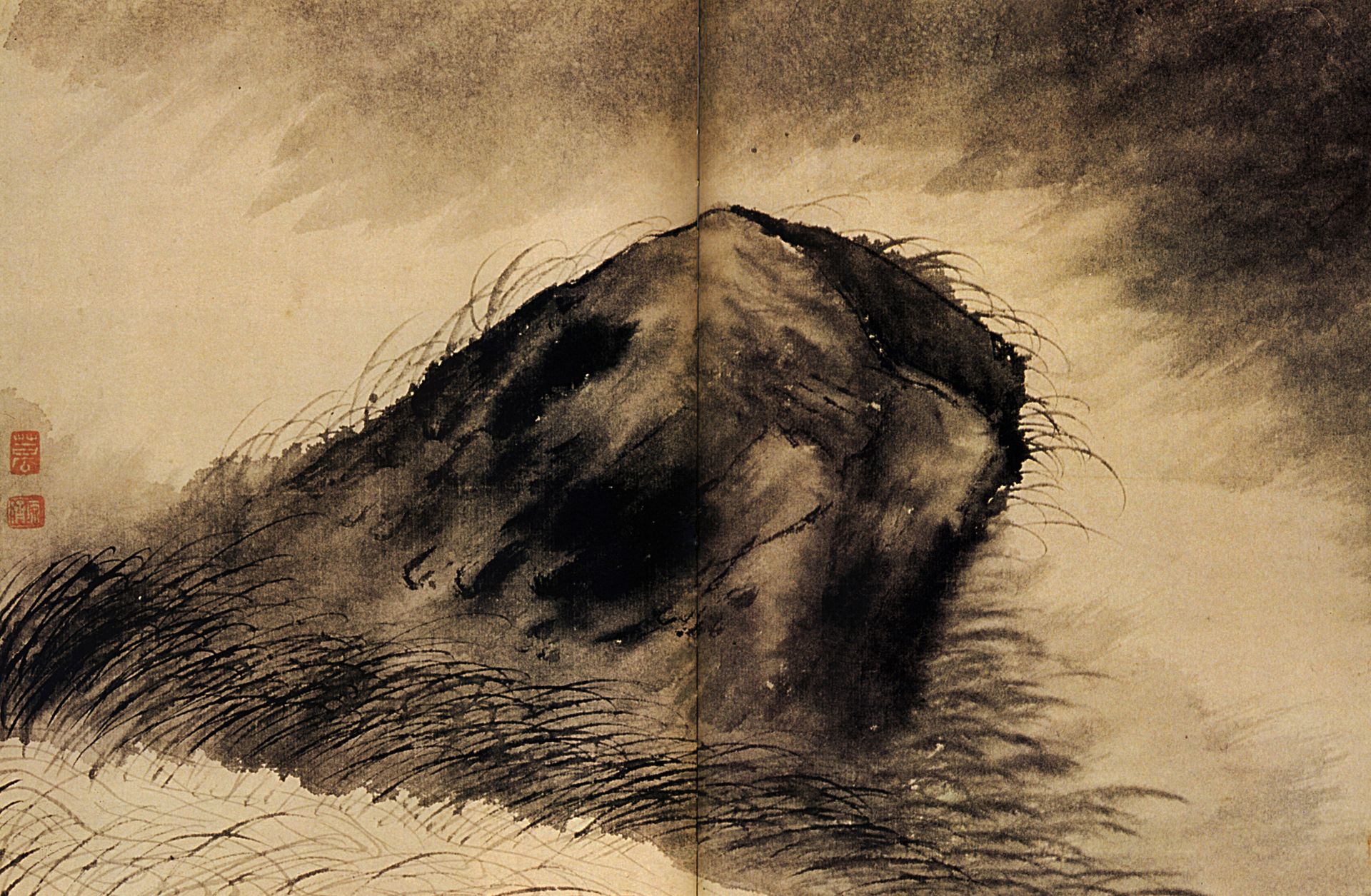 The Solitary Rock by Shitao