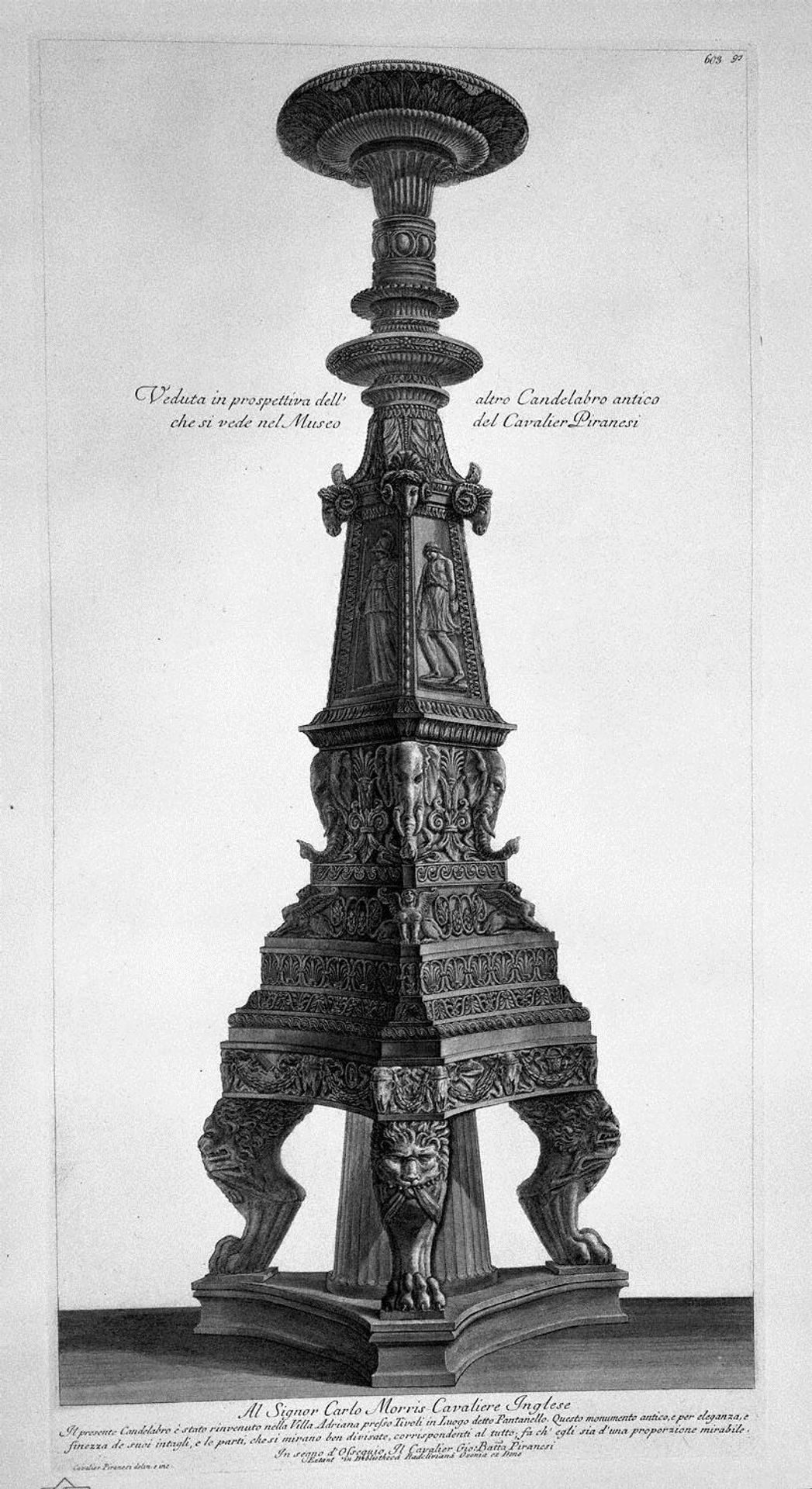 View in perspective of a candlestick by Giovanni Battista Piranesi