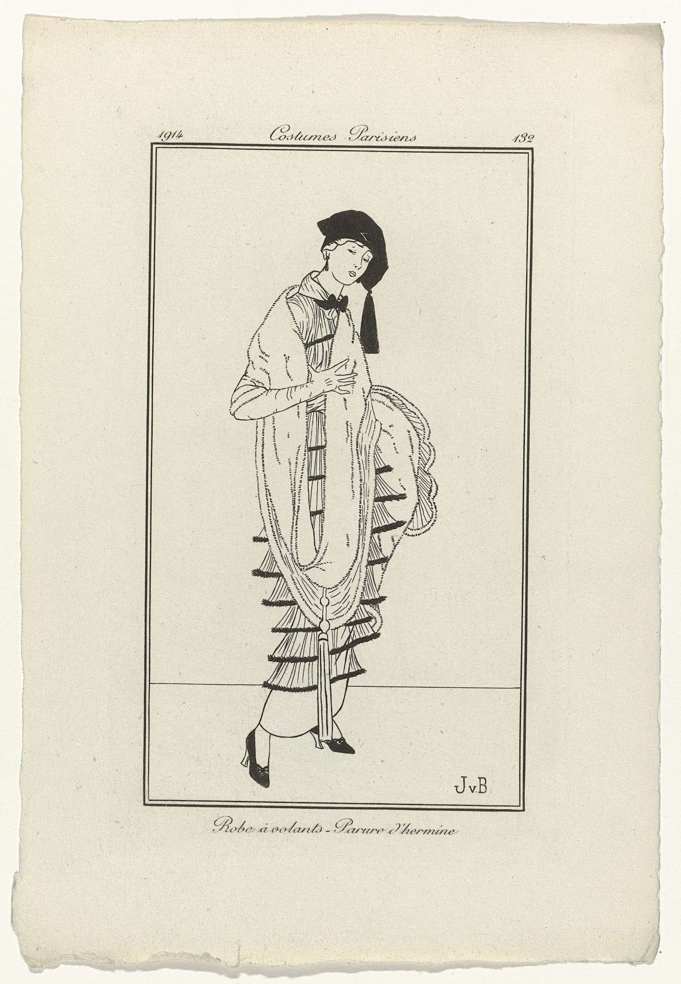 Journal des Dames et des Modes, Costumes Parisiens, 1914, No. 132 : Robe à volants - (...) by Jan van Brock