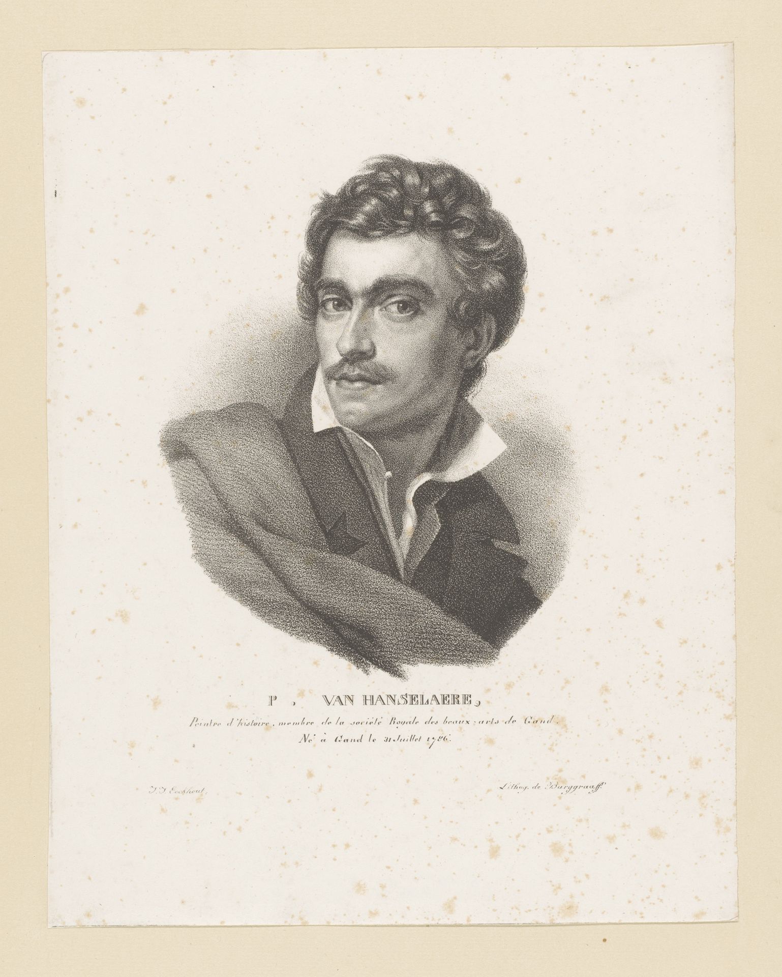 Portret van Pierre van Hanselaere by Guillaume Philidor Van den Burggraaff