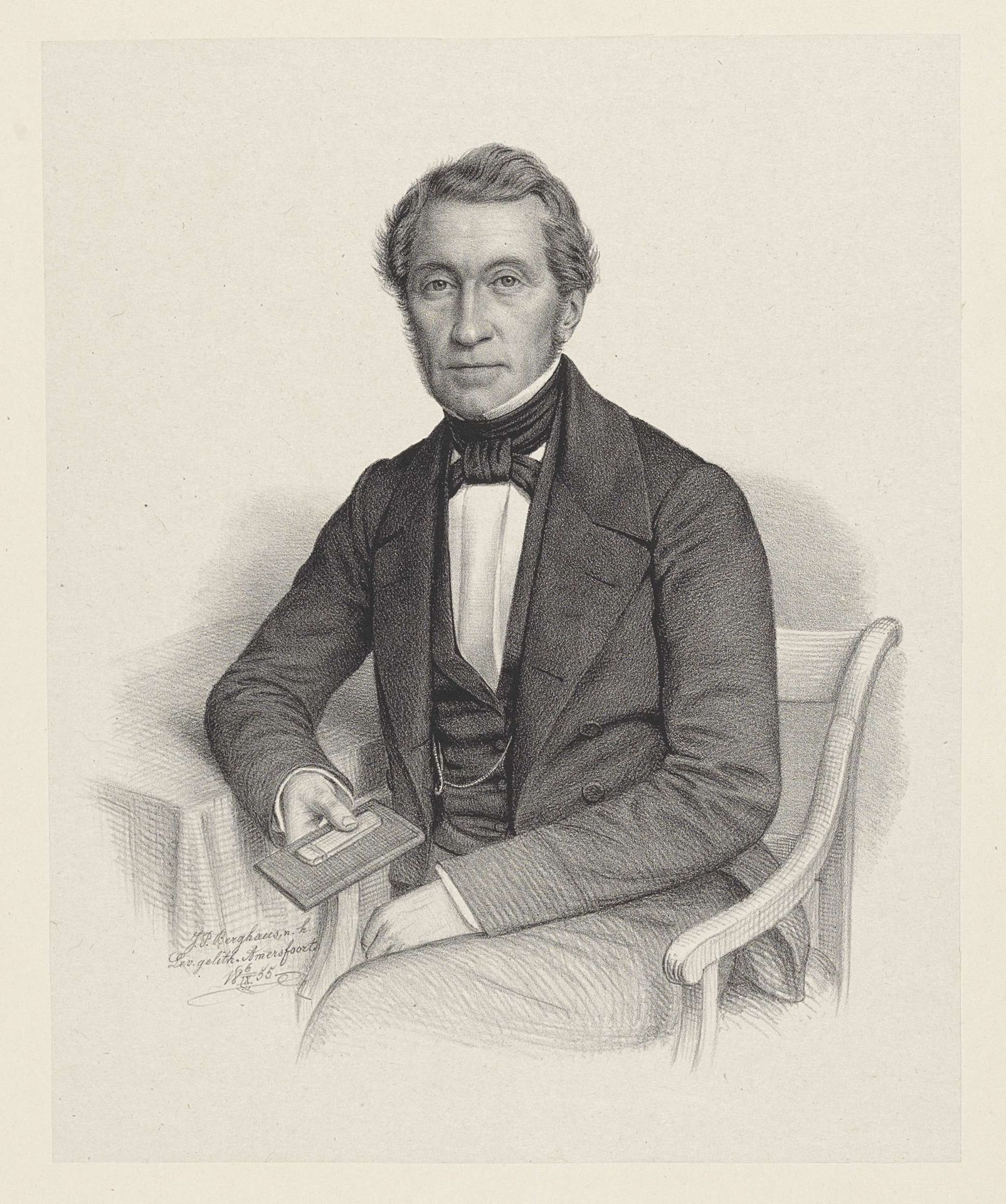 Portret van A. van der Leeuw by Johann Peter Berghaus