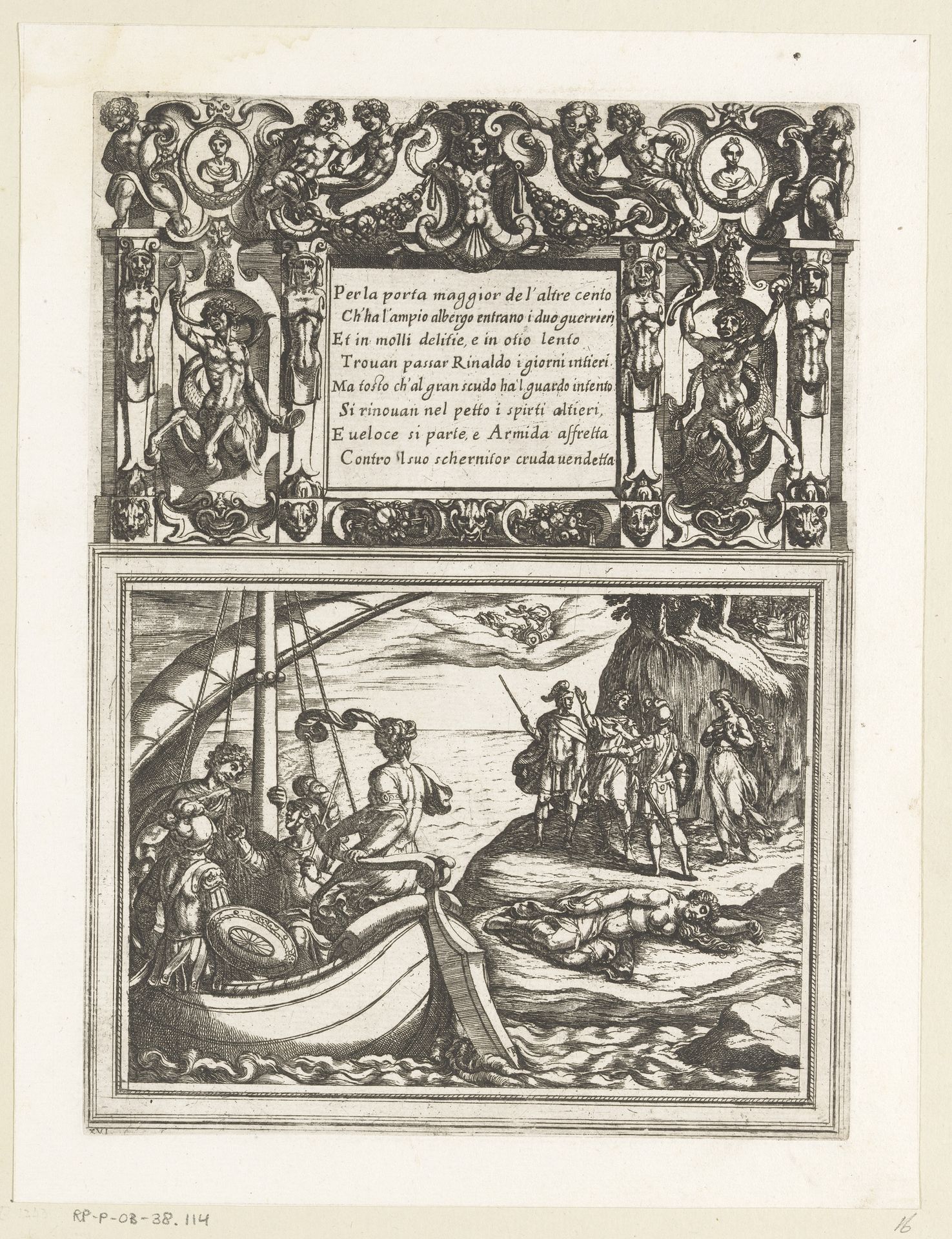 Illustratie bij Canto XVI van Tasso's 'Gerusalemme Liberata' by Antonio Tempesta