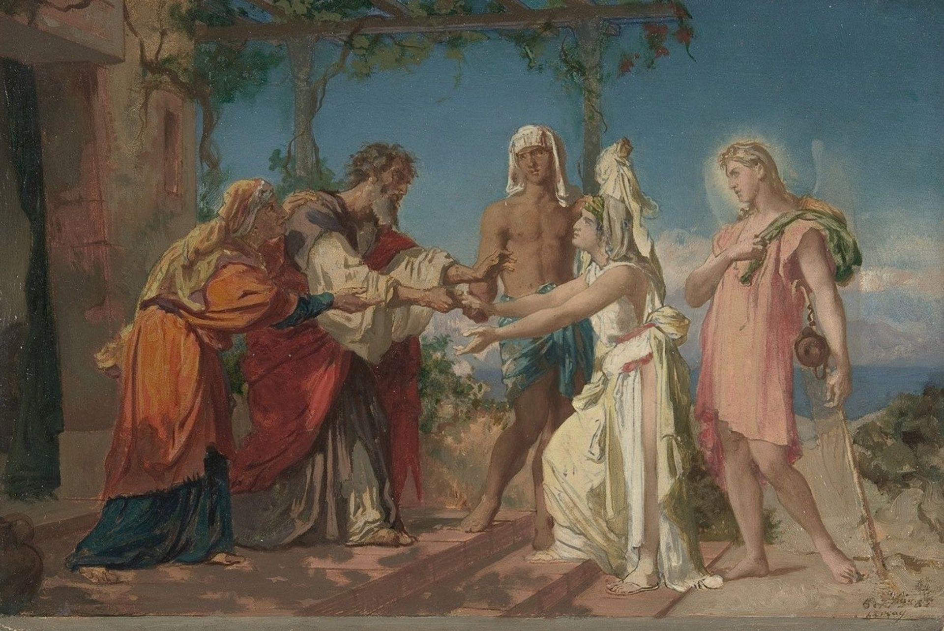 Tobias Brings His Bride Sarah to the House of His Father, Tobit by Henri Lehmann