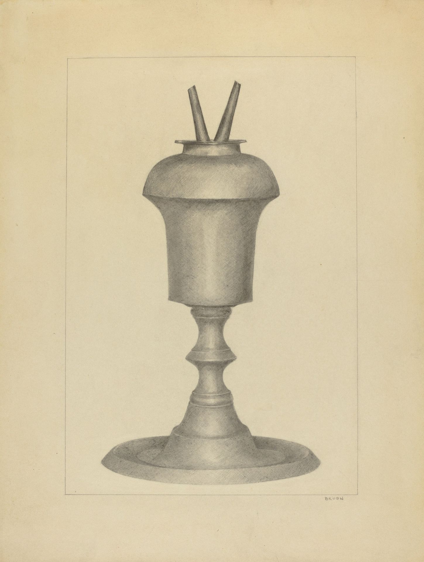 Camphene Lamp by Miss E. Dorsey Bruen