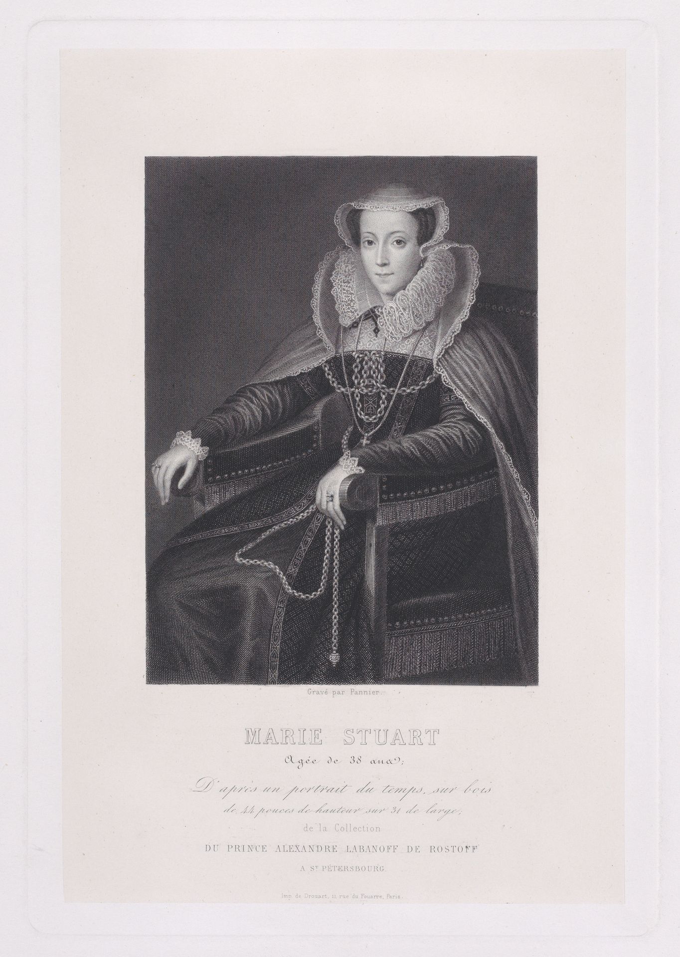 Marie Stuarte, agée de 38 ans by Jacques Etienne Pannier
