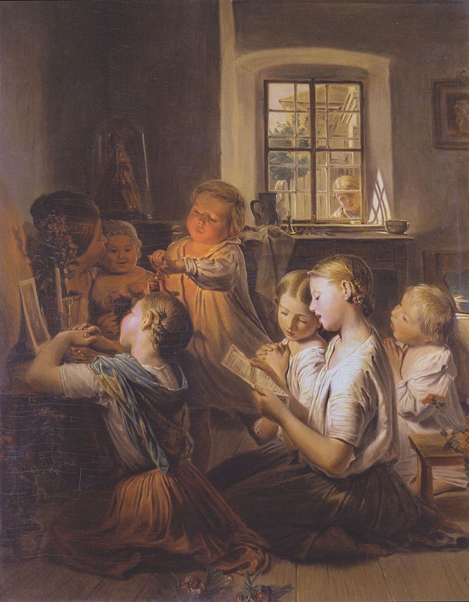 Singing children by Ferdinand Georg Waldmüller