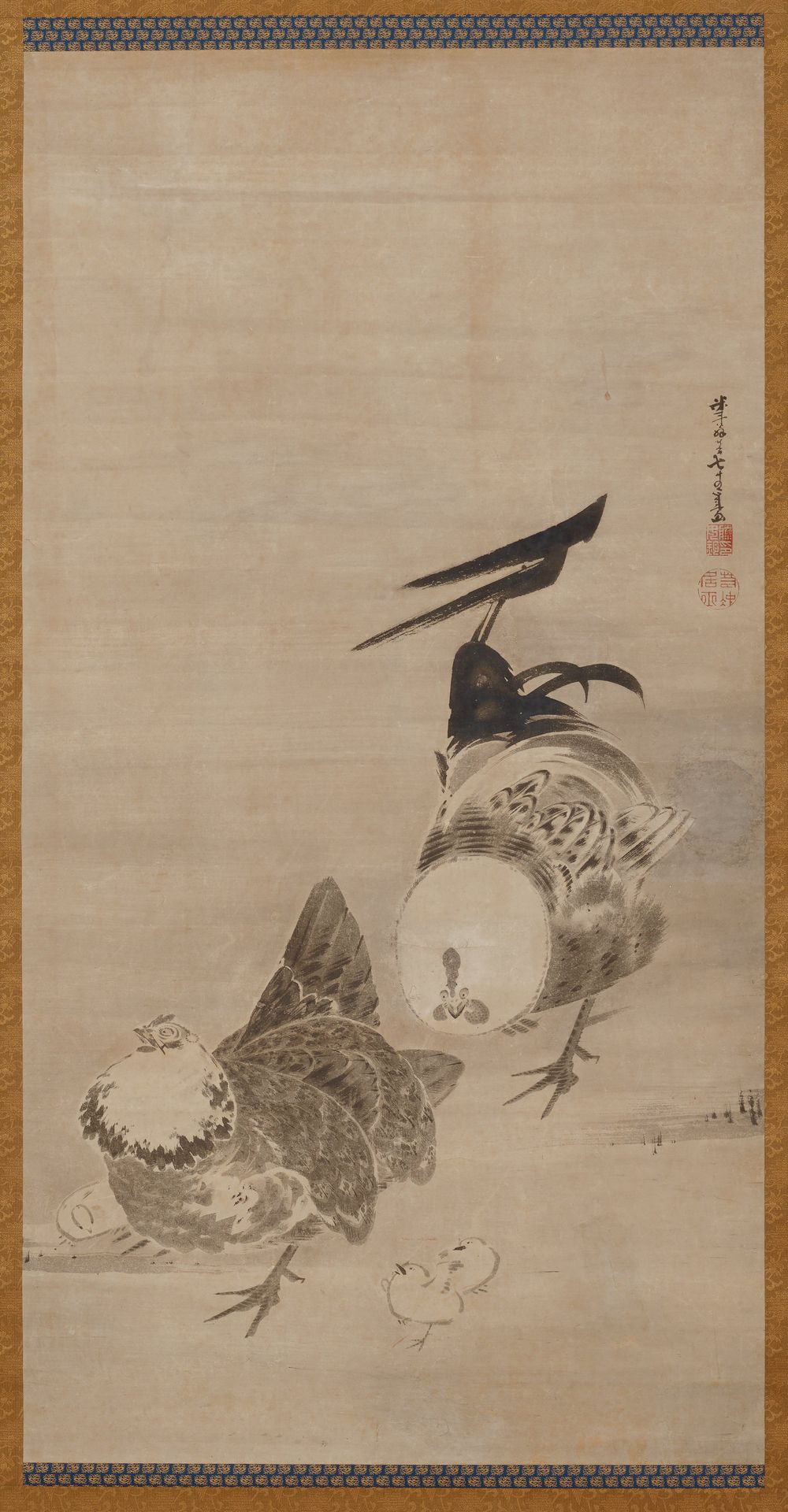 Roosters by Ito Jakuchu