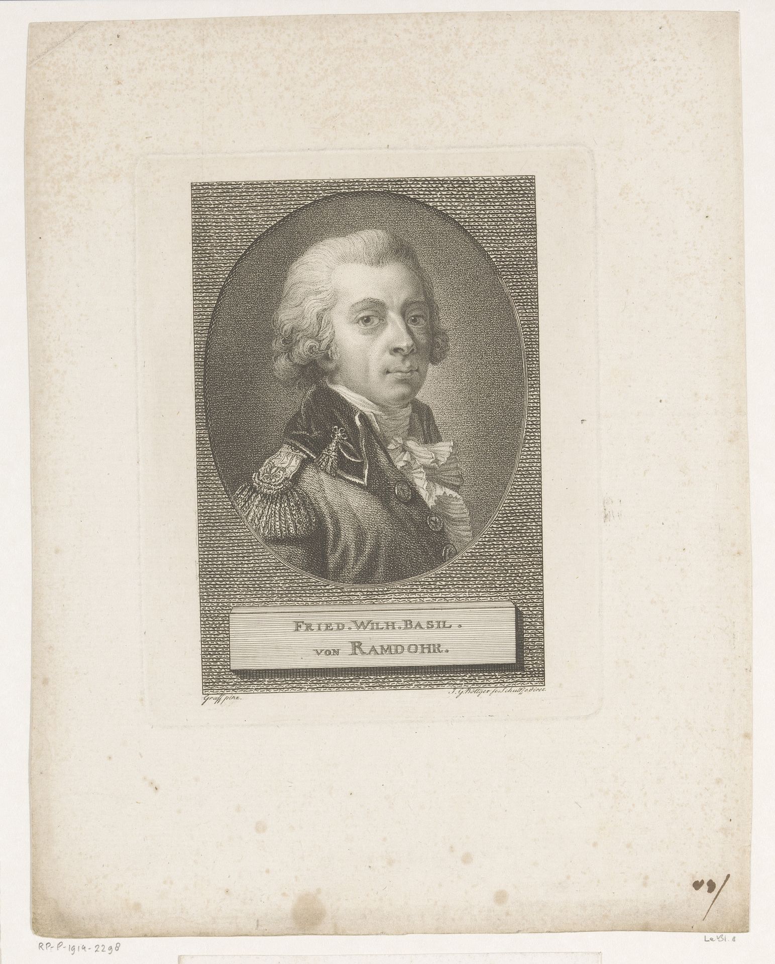 Portret van Friedrich Wilhelm Basilius von Ramdohr by Johann Gottlieb Boettger