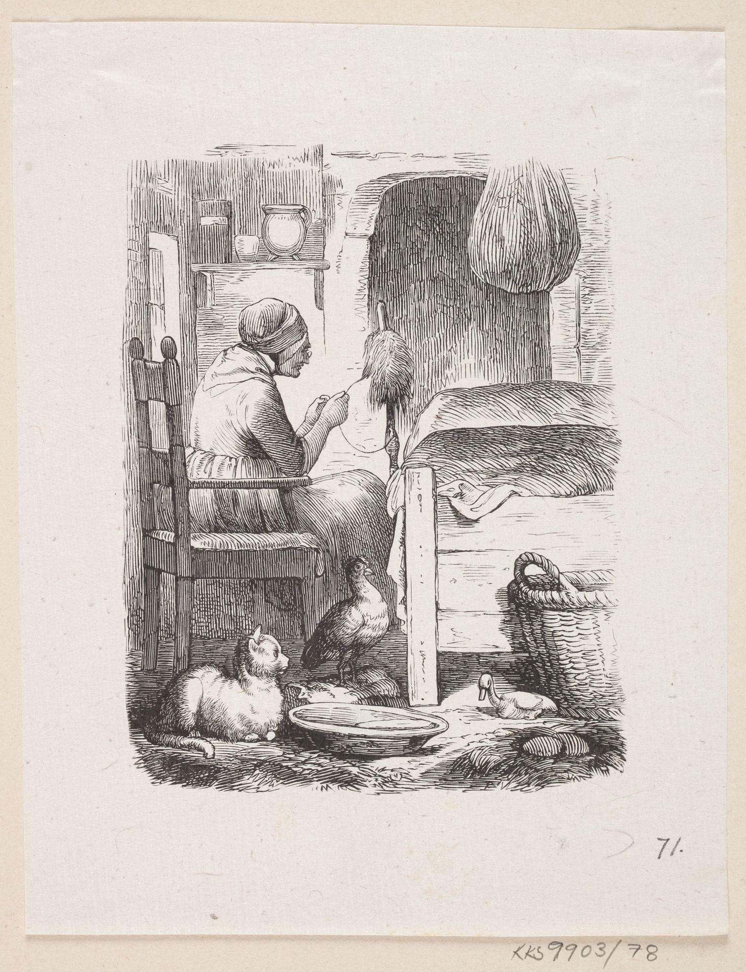 Illustration til "Den grimme Ælling" i H.C. Andersen, "Eventyr og Historier", Bind 1 by H.P. Hansen