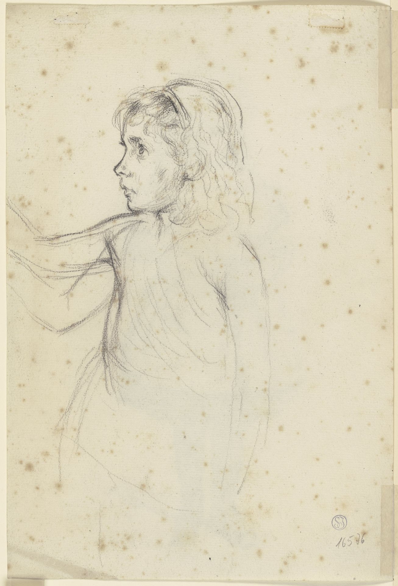 Girl in profile by Otto Scholderer
