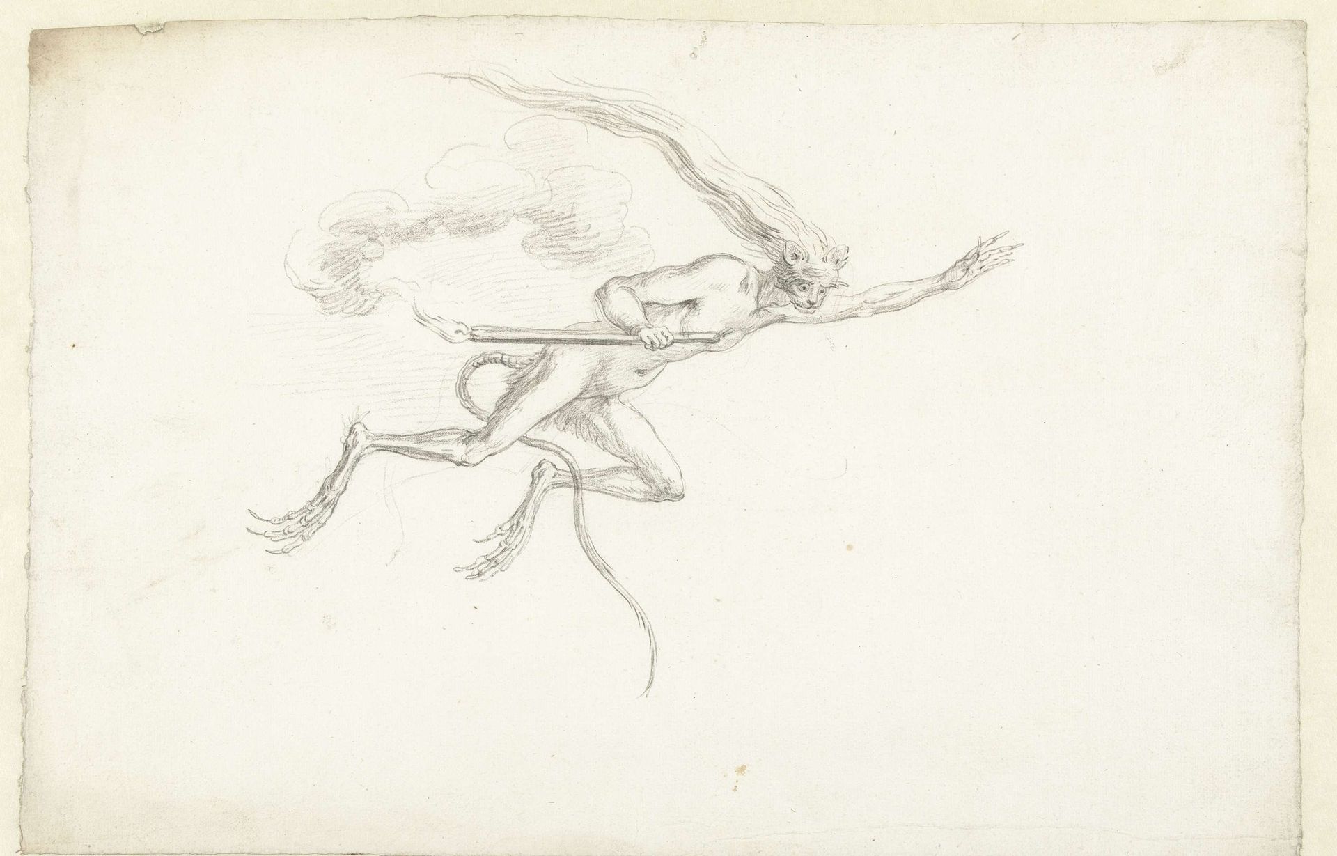Vliegend fabeldier by Cornelis Saftleven