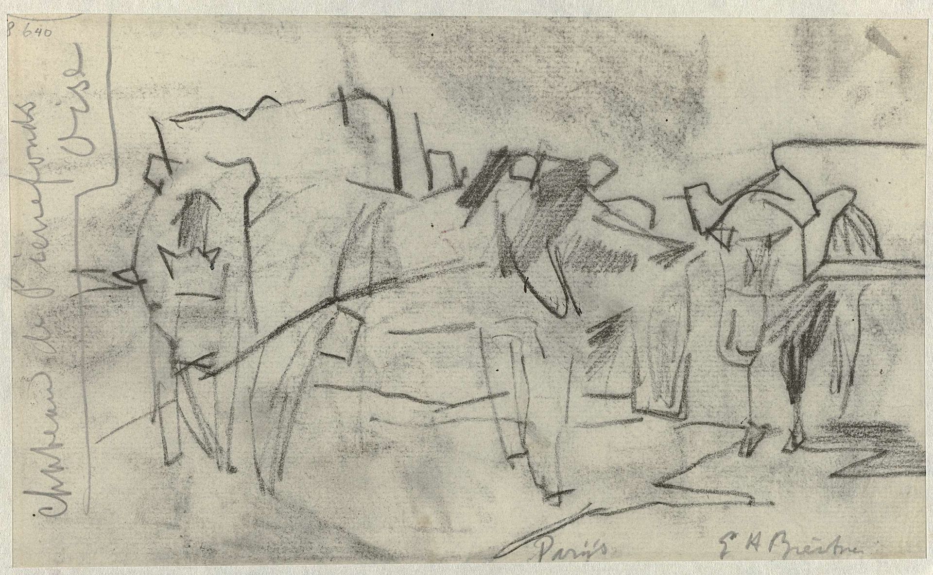 Paarden voor karren, Parijs by George Hendrik Breitner