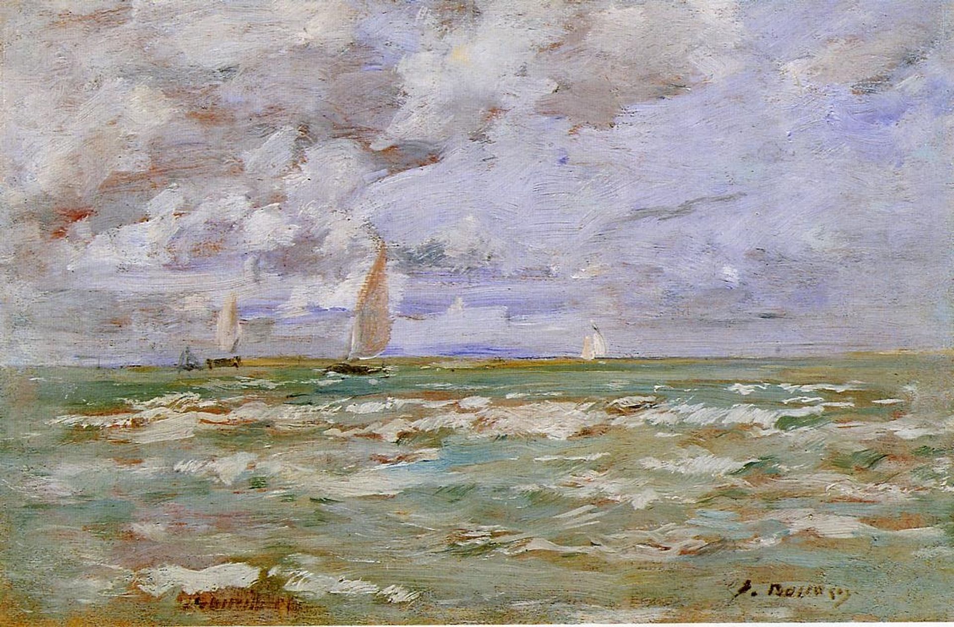 Standing off Deauville by Eugène Boudin