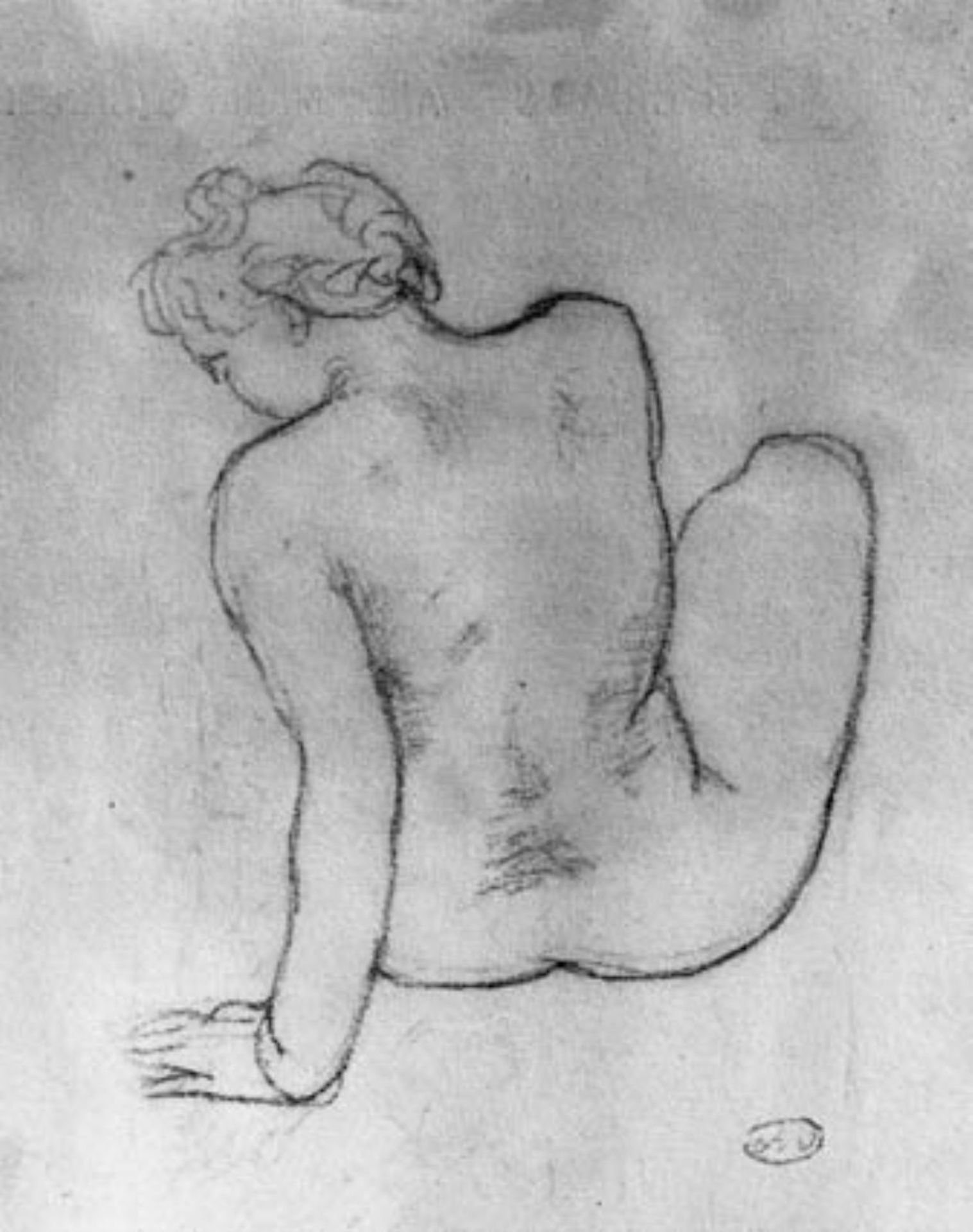 Siddende kvindelig model, set bagfra by Aristide Maillol