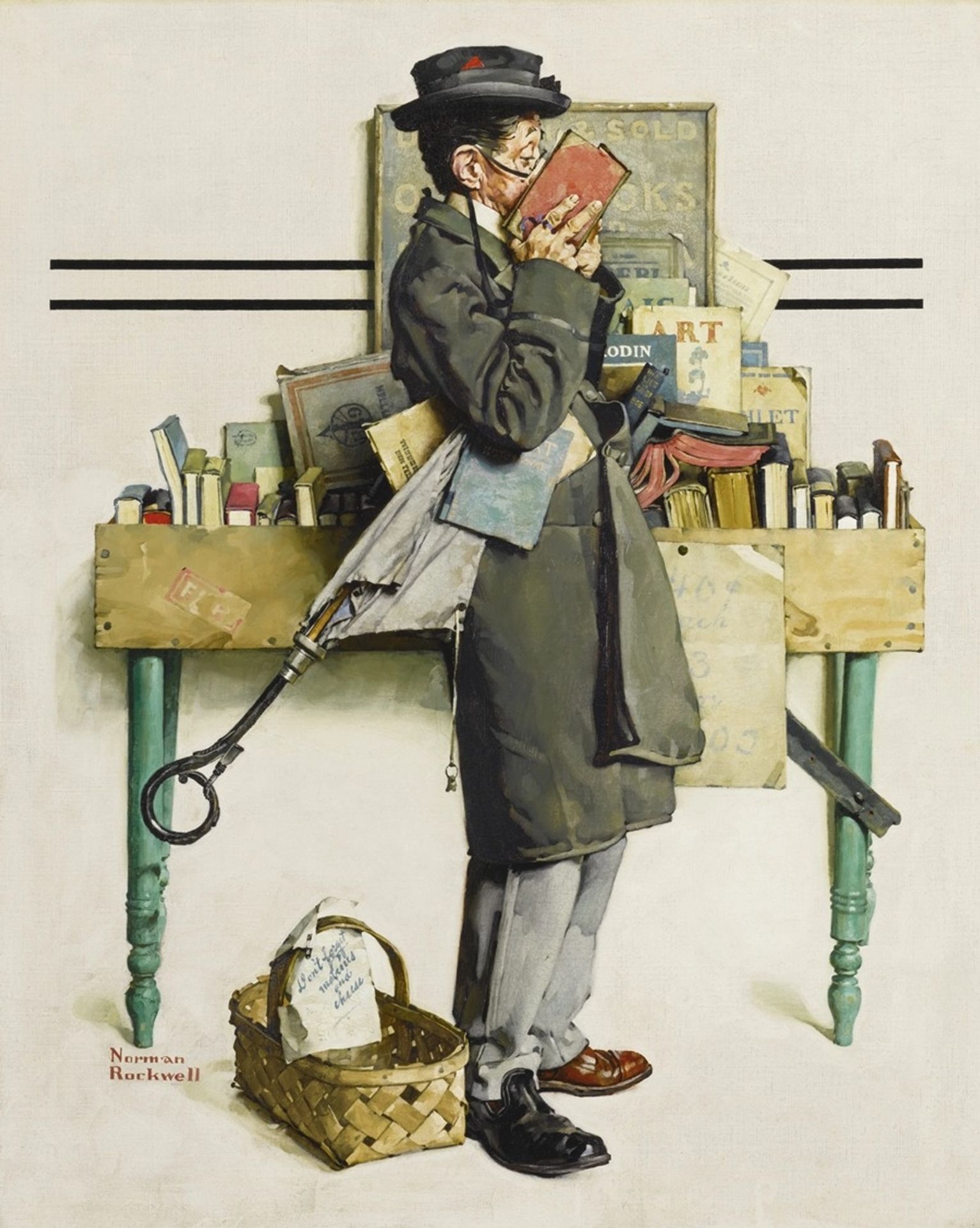The Bookworm by Norman Rockwell
