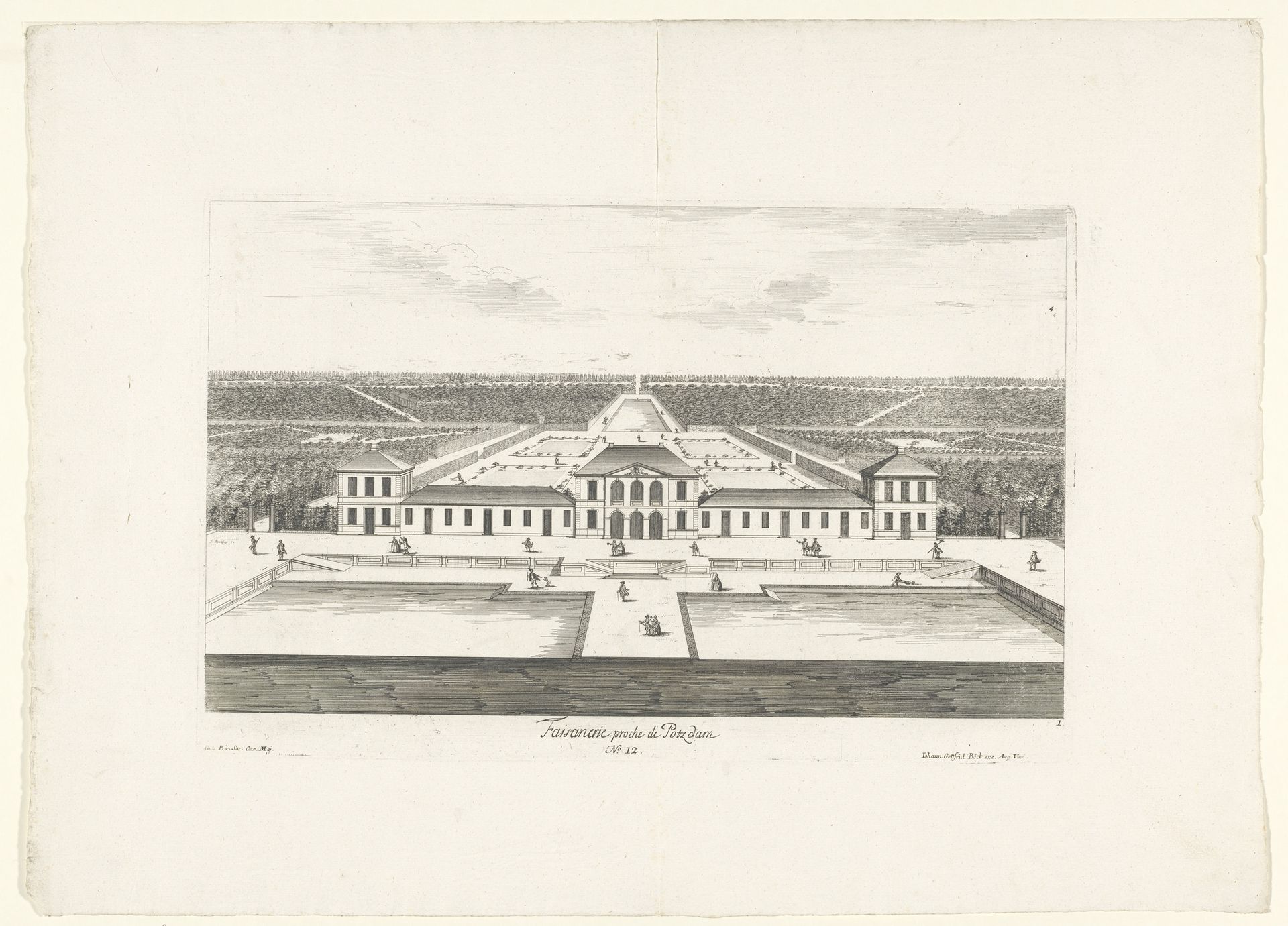 Gezicht op een landhuis by Anonymous
