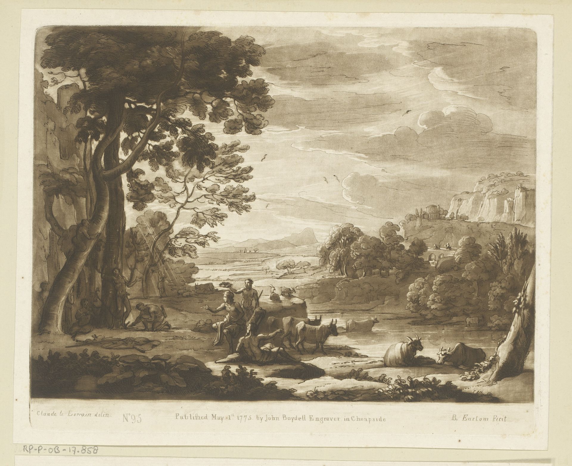 Landschap met het villen van Marsyas by Richard Earlom