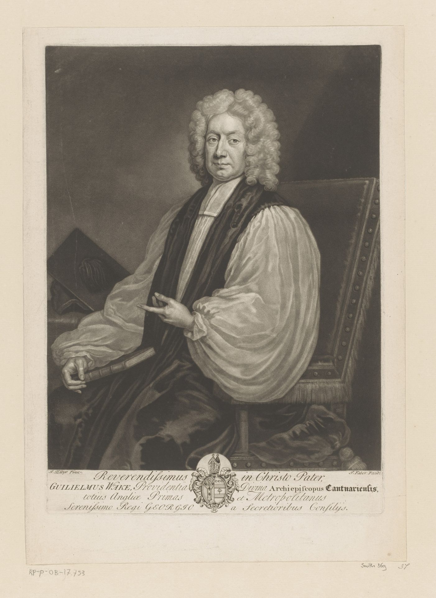 Portret van William Wake by John (II) Faber