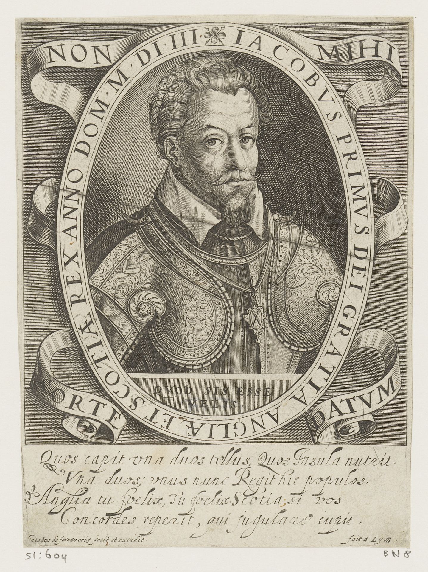 Portret van koning Jacobus I van Engeland by Jacques de Fornazeris