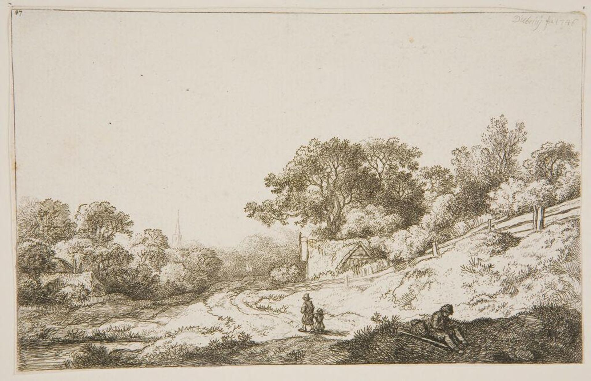 Road by a Board Fence by Christian Wilhelm Ernst Dietrich