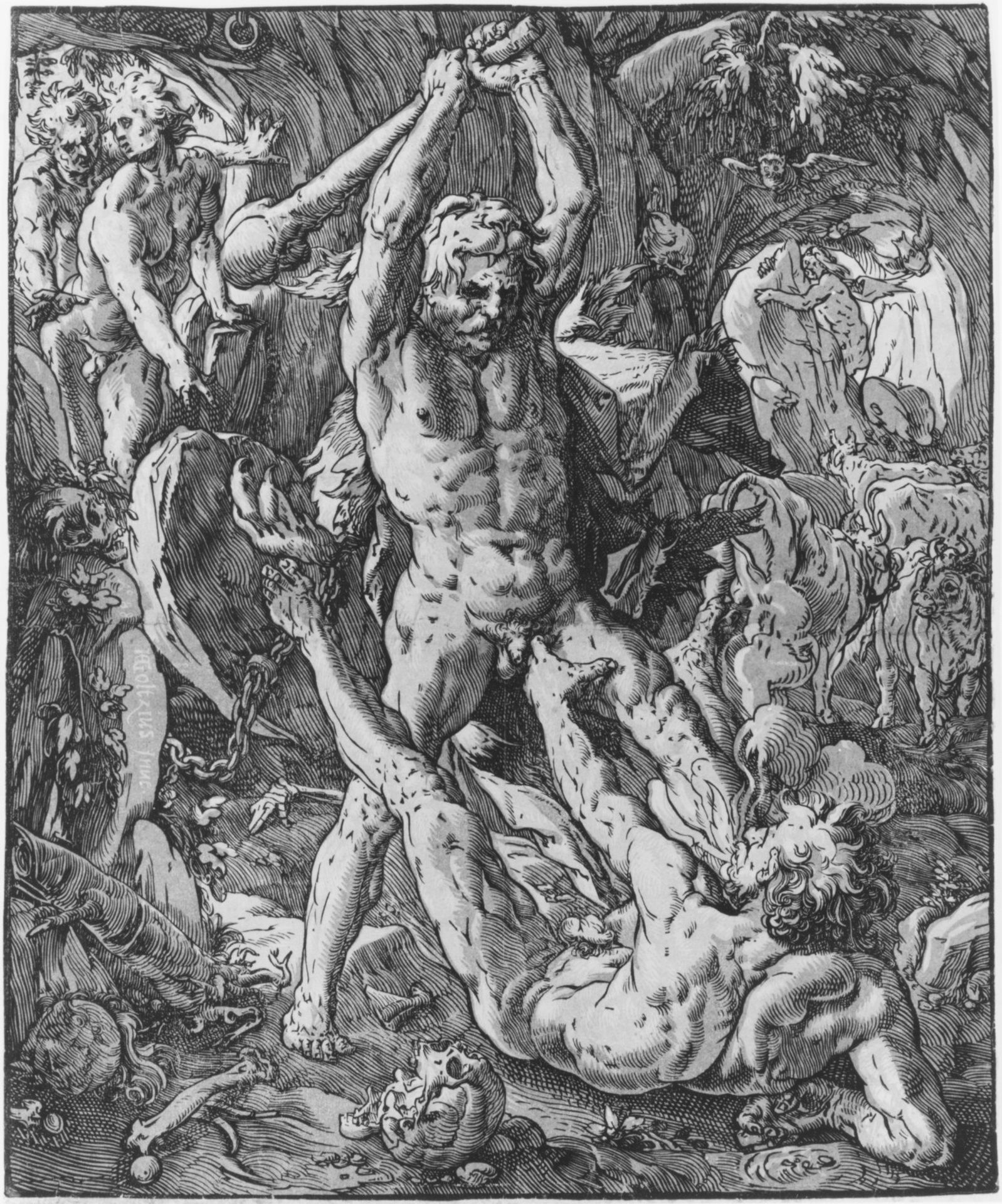 Hercules and Cacus by Hendrick Goltzius