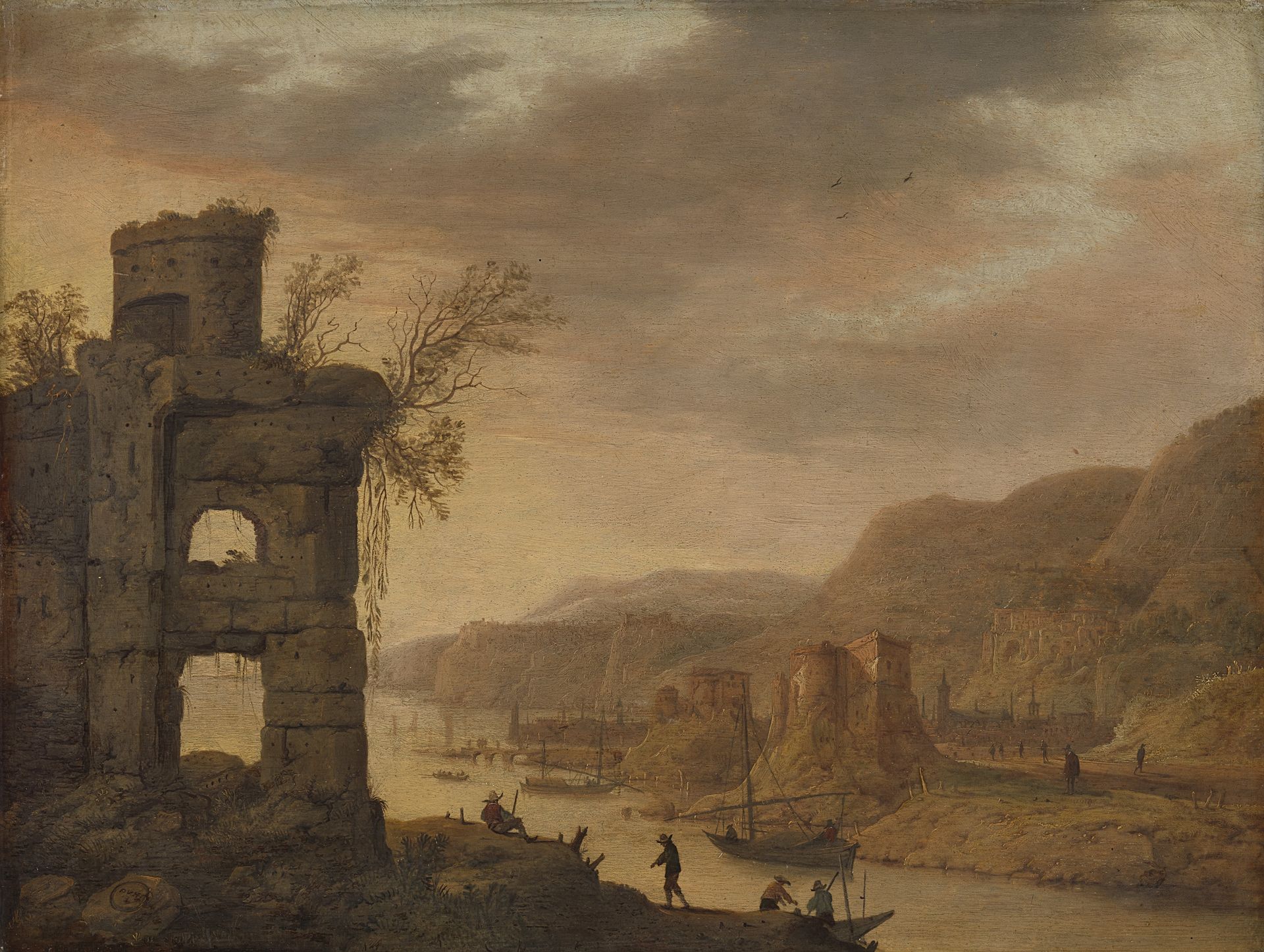 River Landscape by Dirck Verhaert