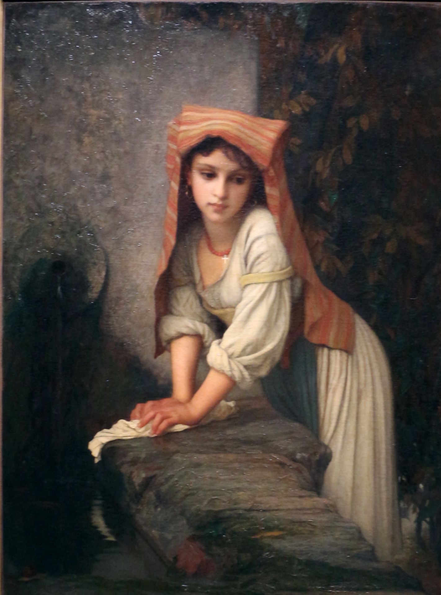 Young dreamy laundress by Ernest Hébert
