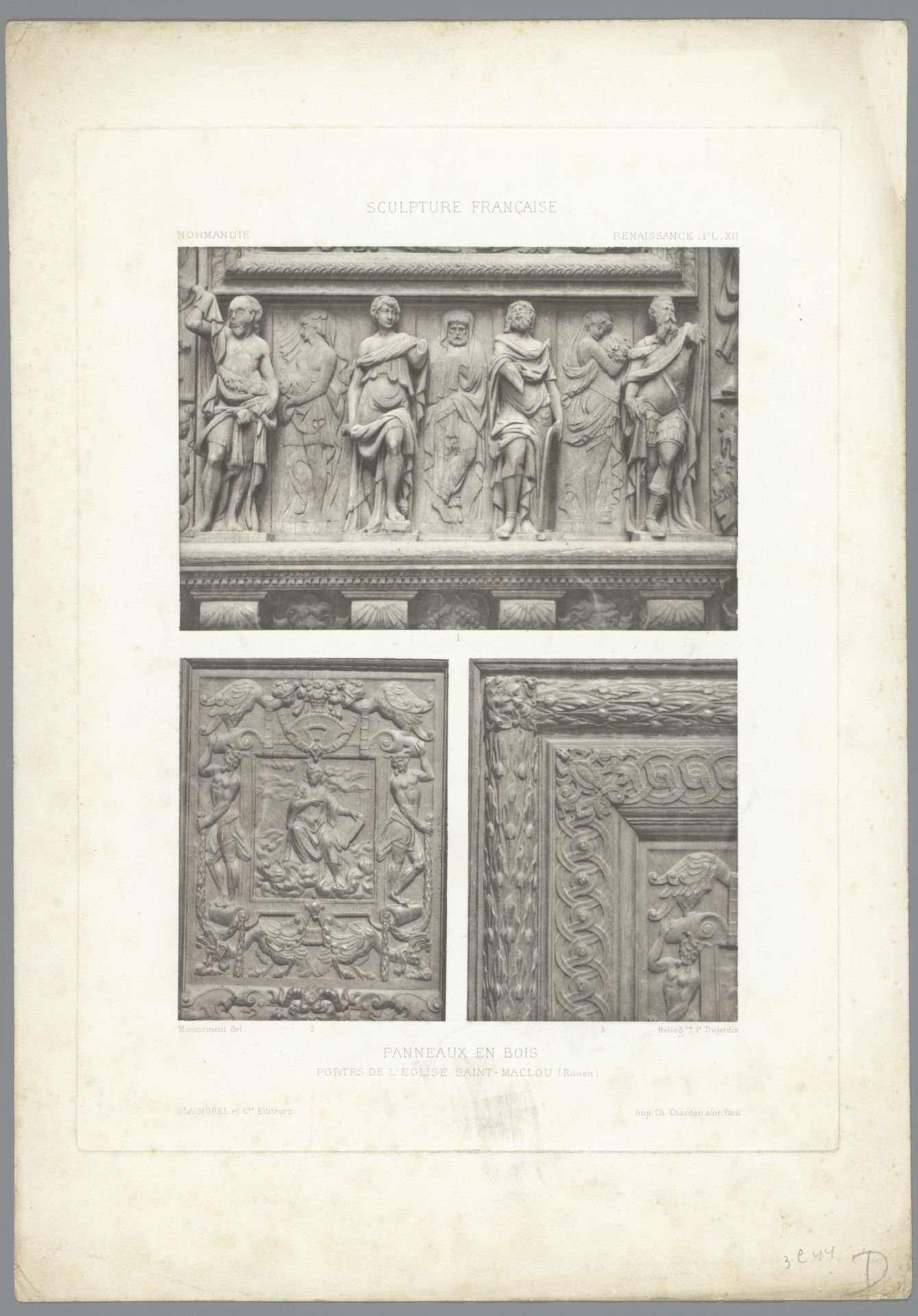 Drie reliëfs van een poort van de Saint-Maclou te Rouen by Médéric Mieusement