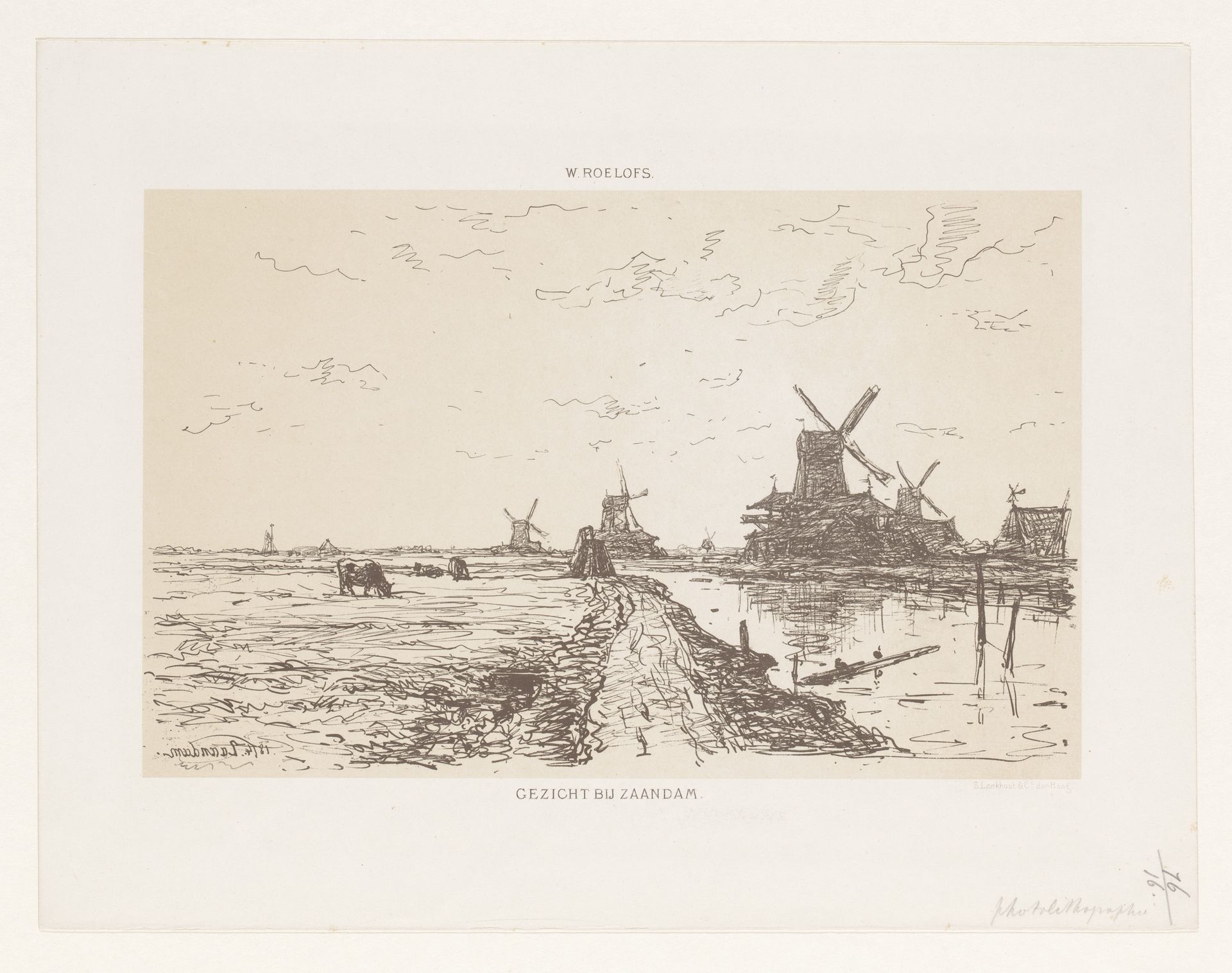 Landschap met molens by Willem Roelofs