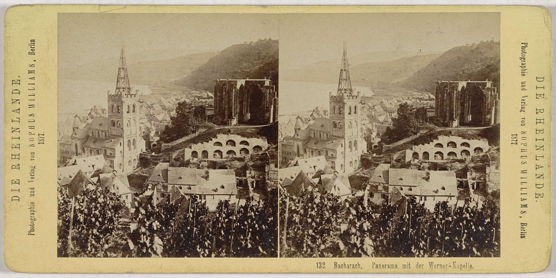 Bacharach en de ruïne van de Wernerkapel, Duitsland by Sophus Williams