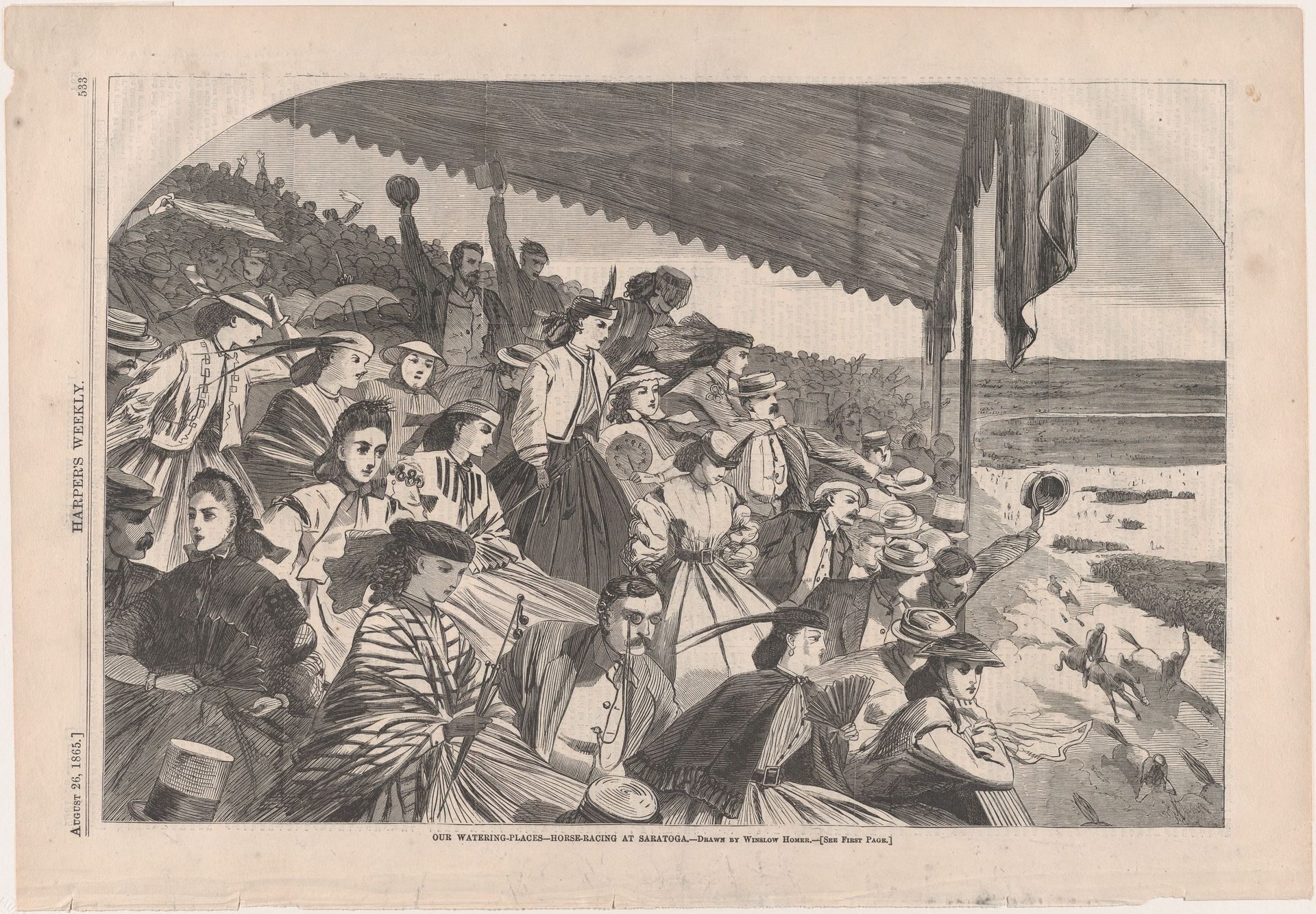 Our Watering Places – Horse Racing at Saratoga (from "Harper's Weekly," Vol. IX) by Winslow Homer