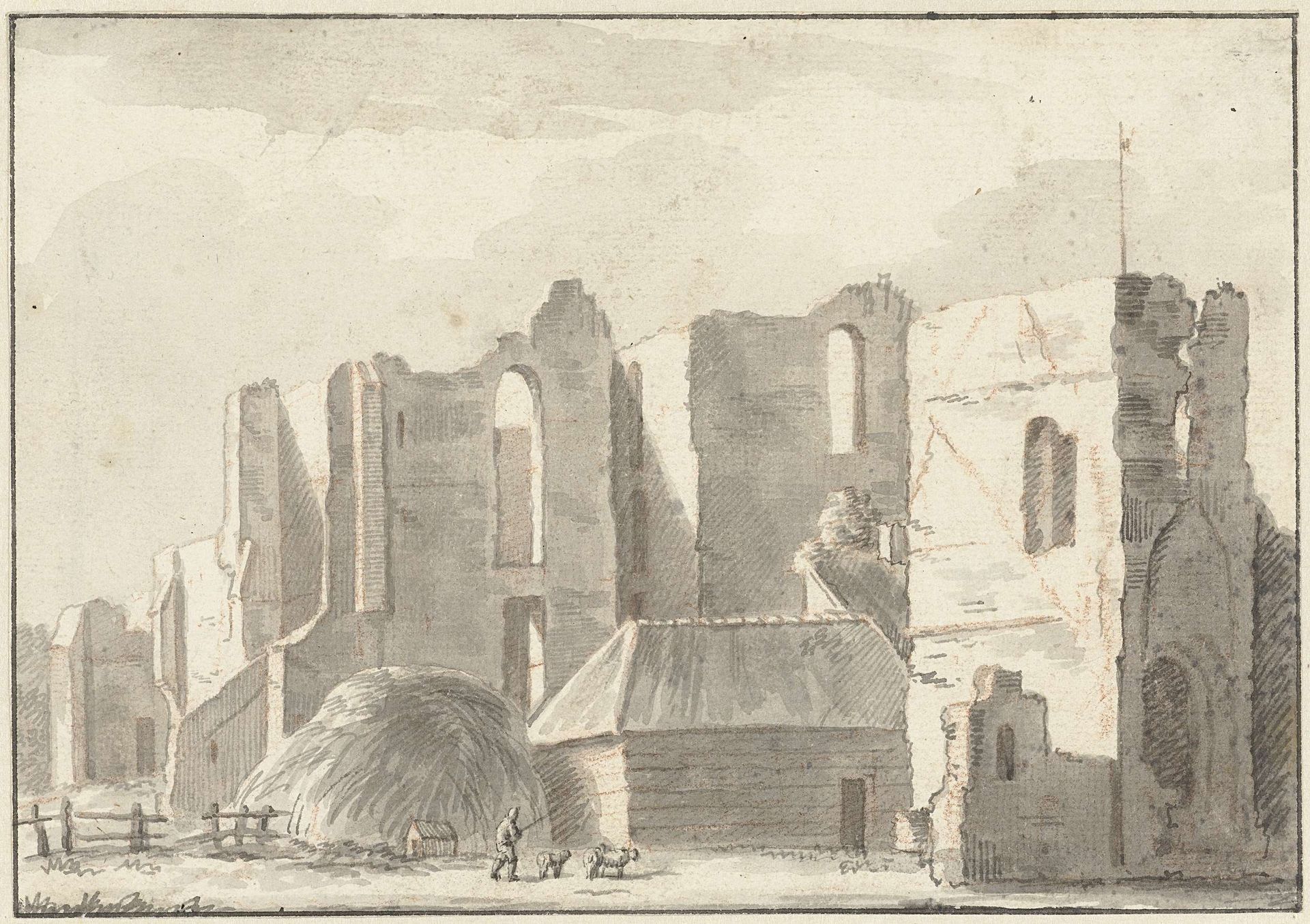 Ruïne van kasteel Brederode by Abraham de (II) Haen