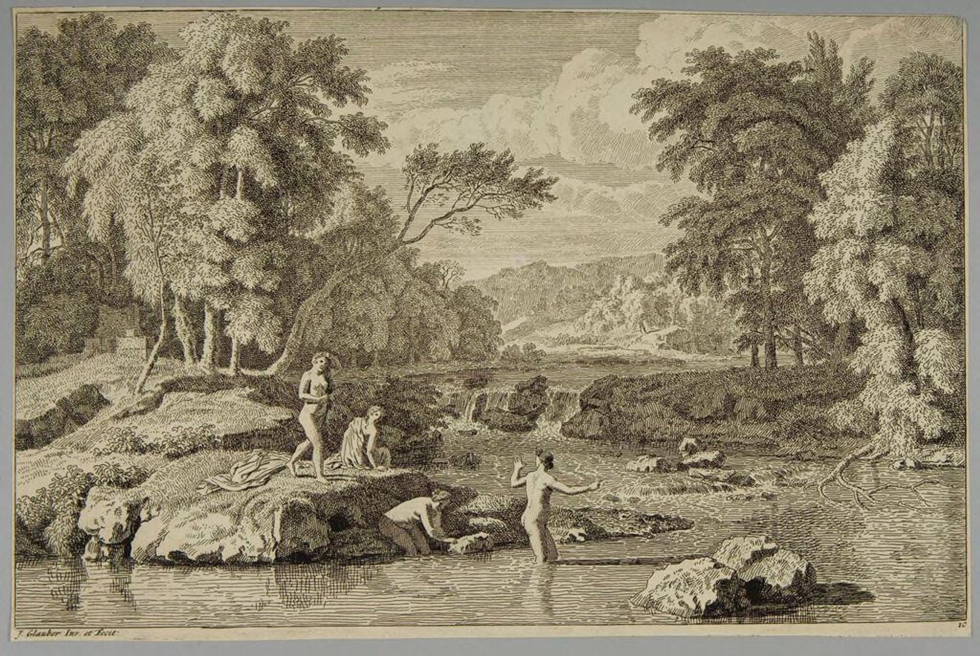 Women Bathing in a River by Jan Glauber