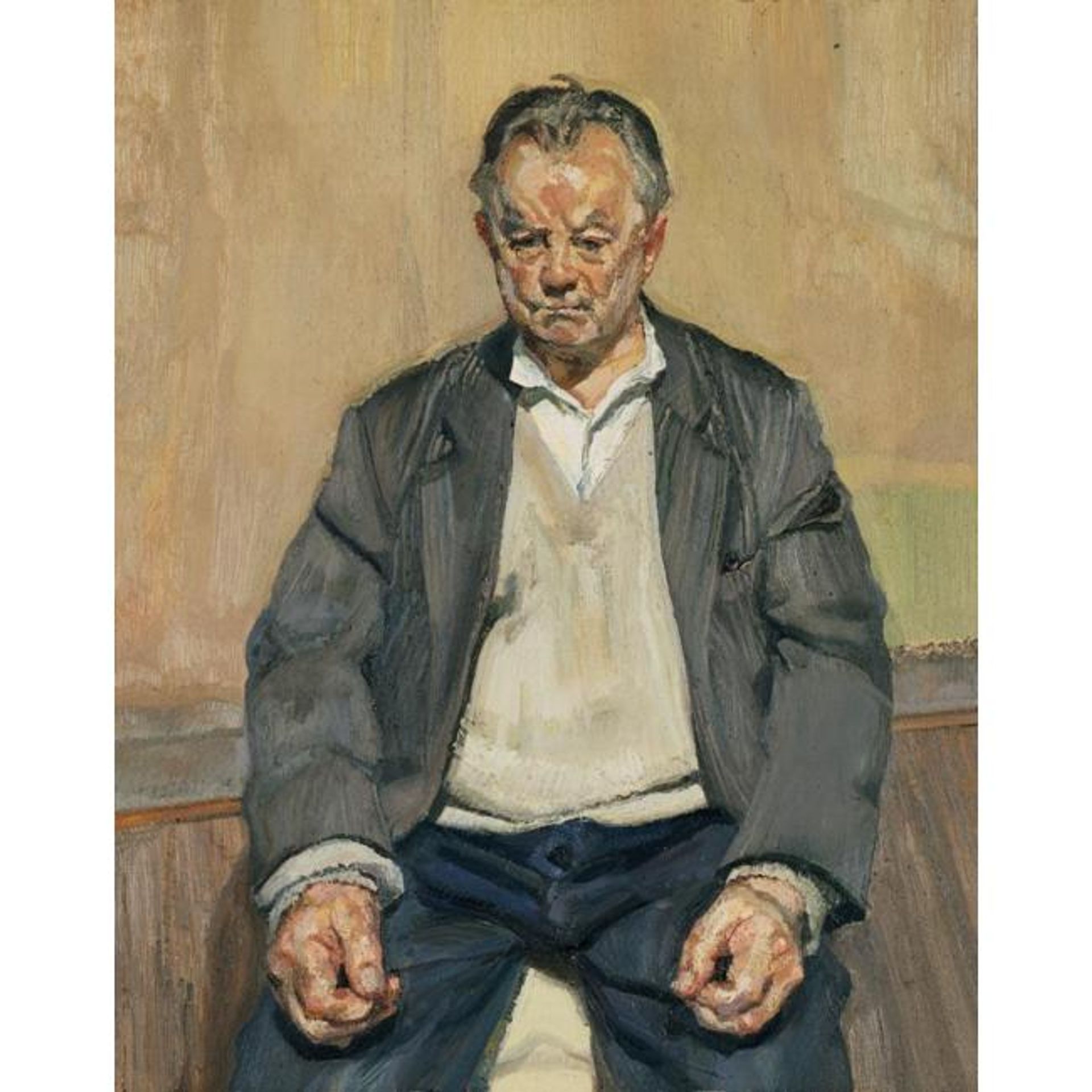 Bruce Bernard Seated by Lucian Freud
