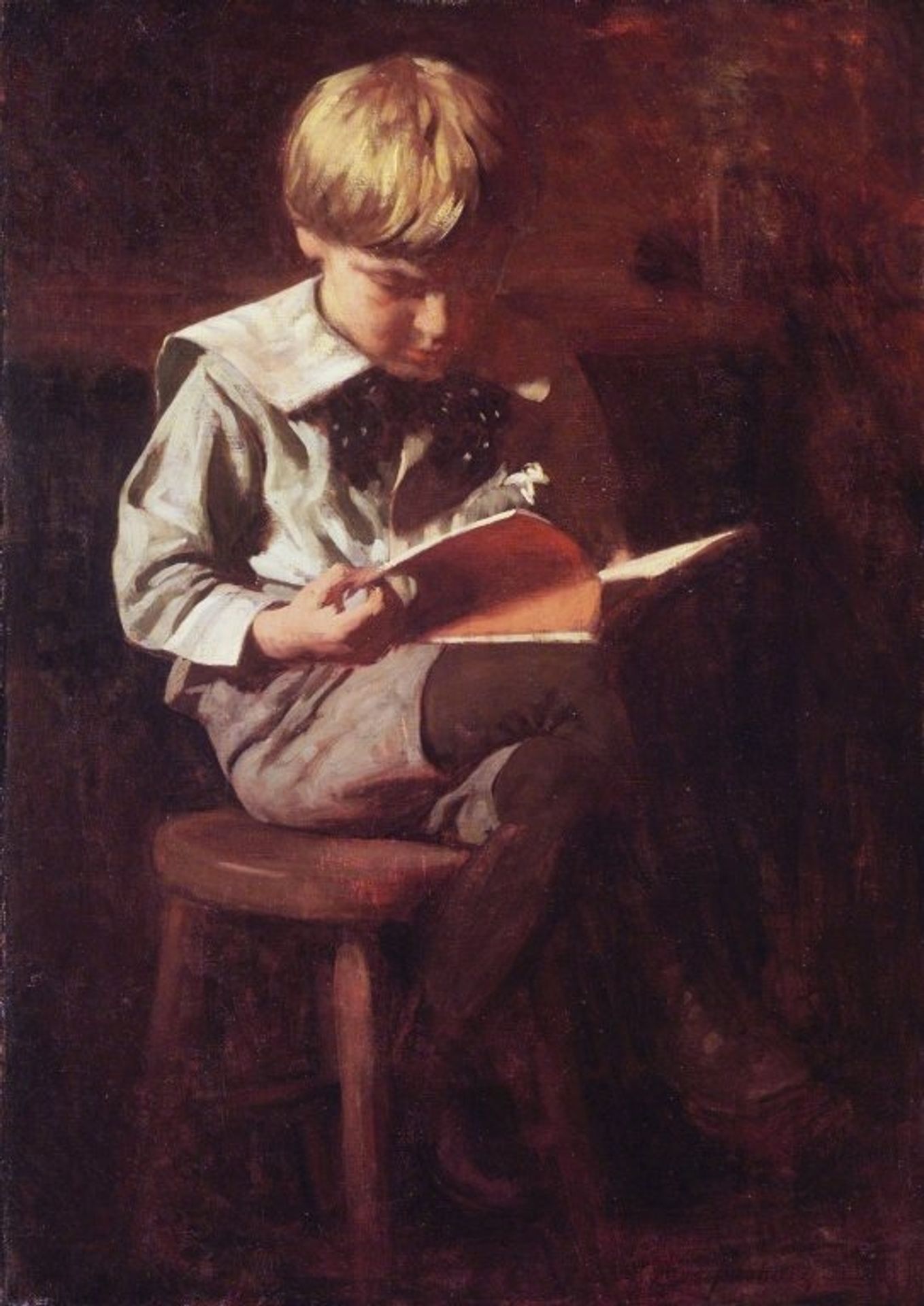 Boy Reading: Ned Anshutz by Thomas Pollock Anshutz