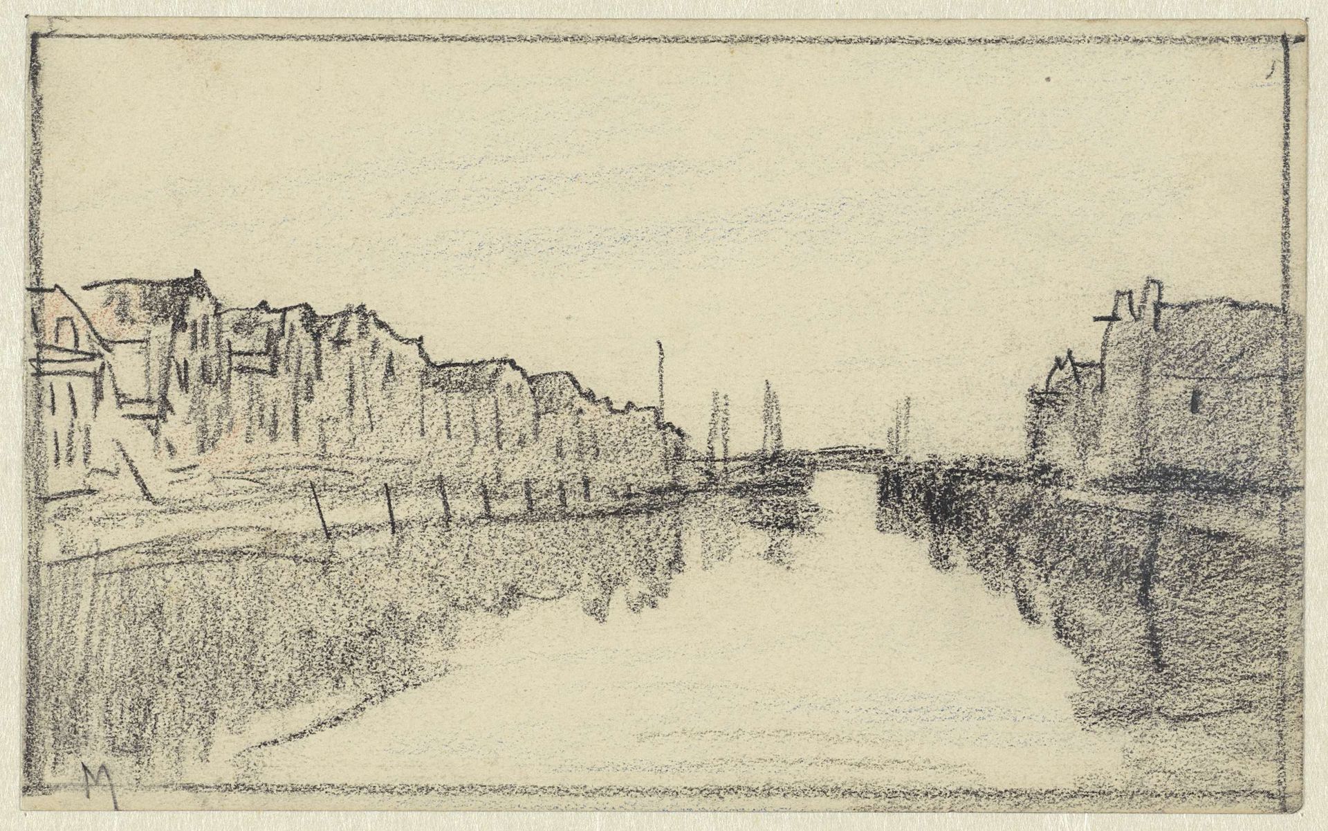 Haventje of stadsgracht by Adolf le Comte