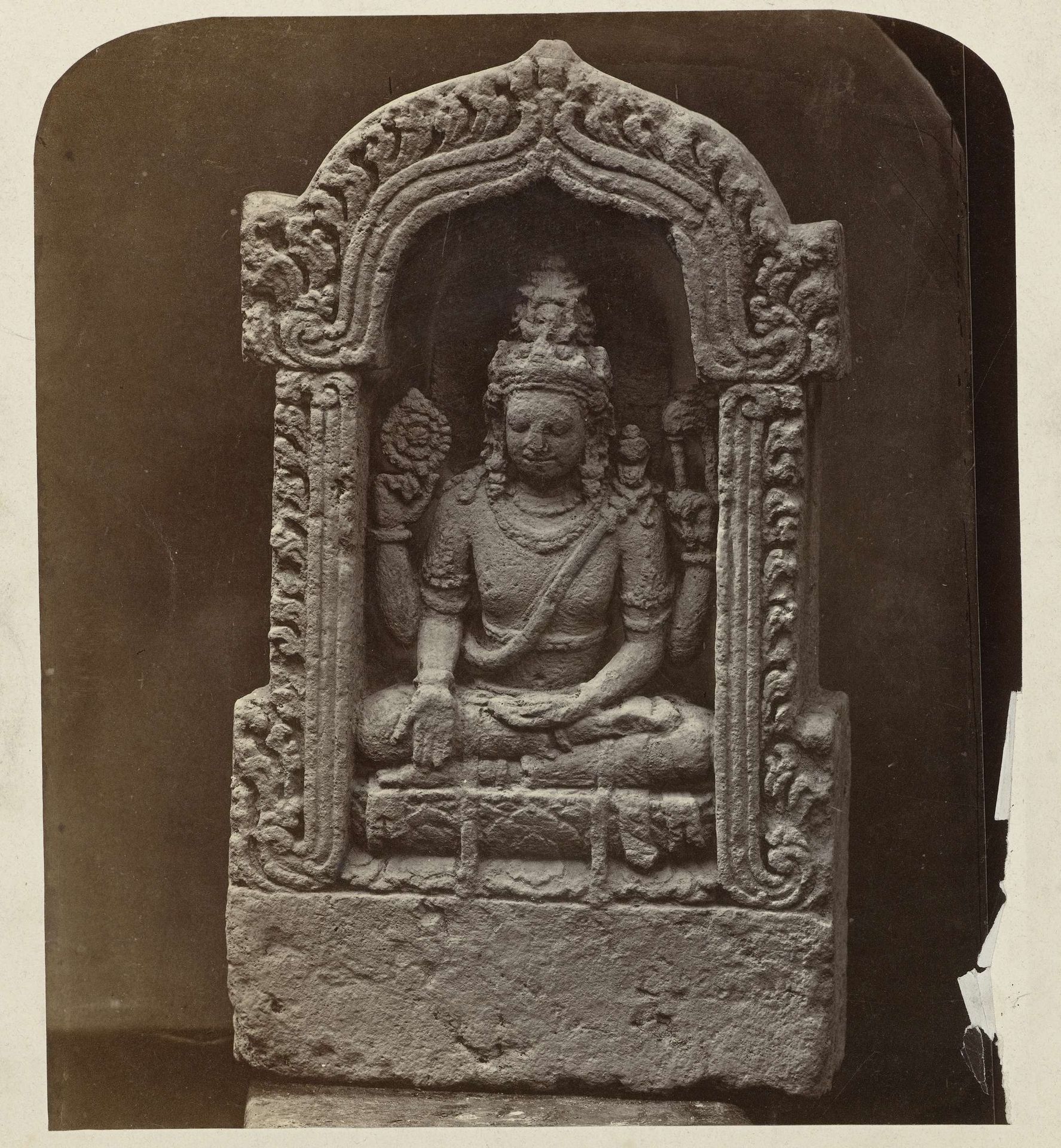 Four-armed Shiva in a niche, holding a rosary and a flywhisk. by Isidore Kinsbergen