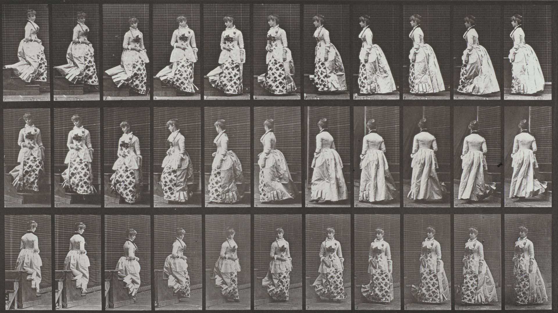 Plate Number 139. Descending stairs and turning by Eadweard Muybridge