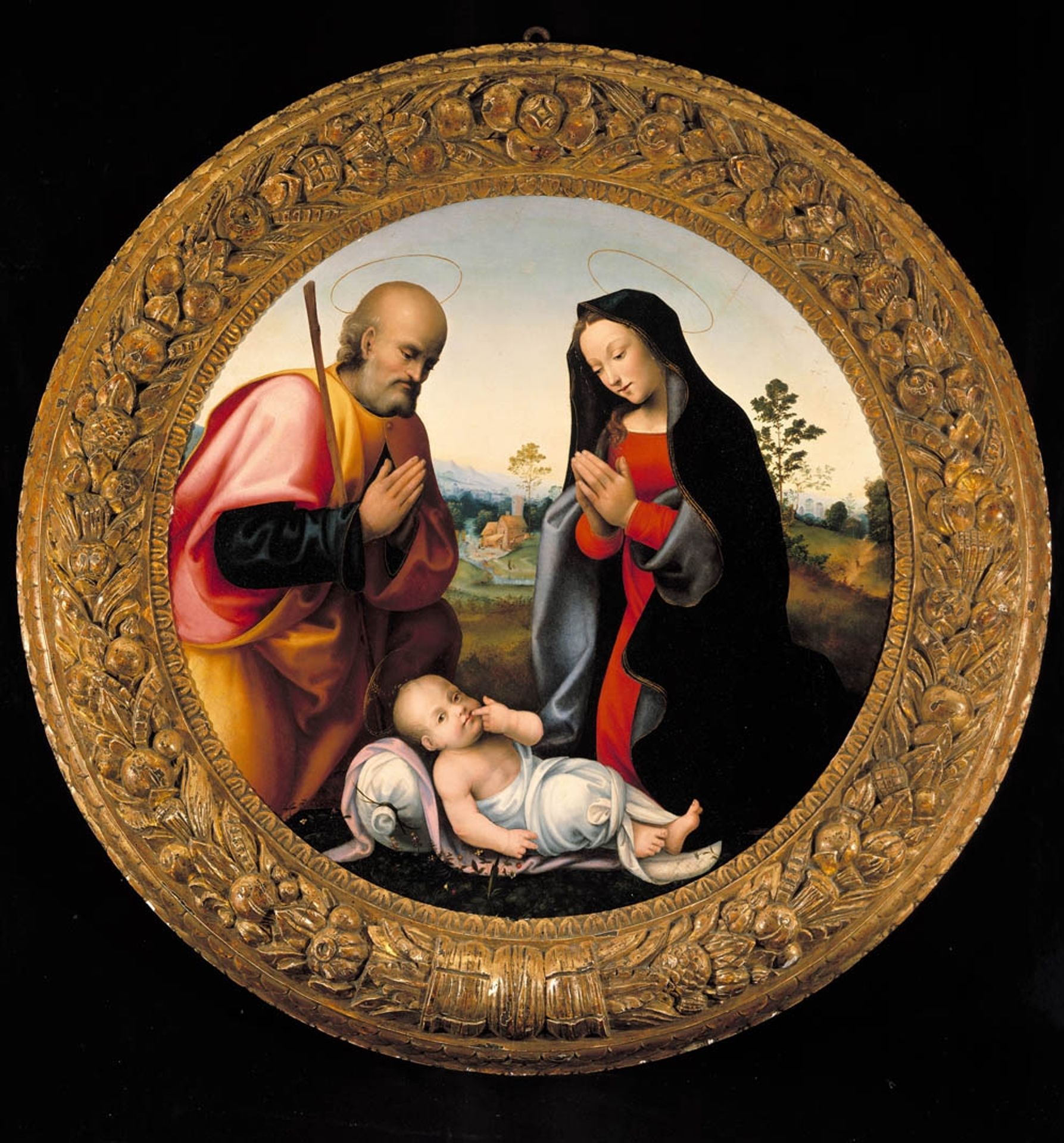 La Sainte Famille Avec L'adoration De L'enfant by Mariotto Albertinelli