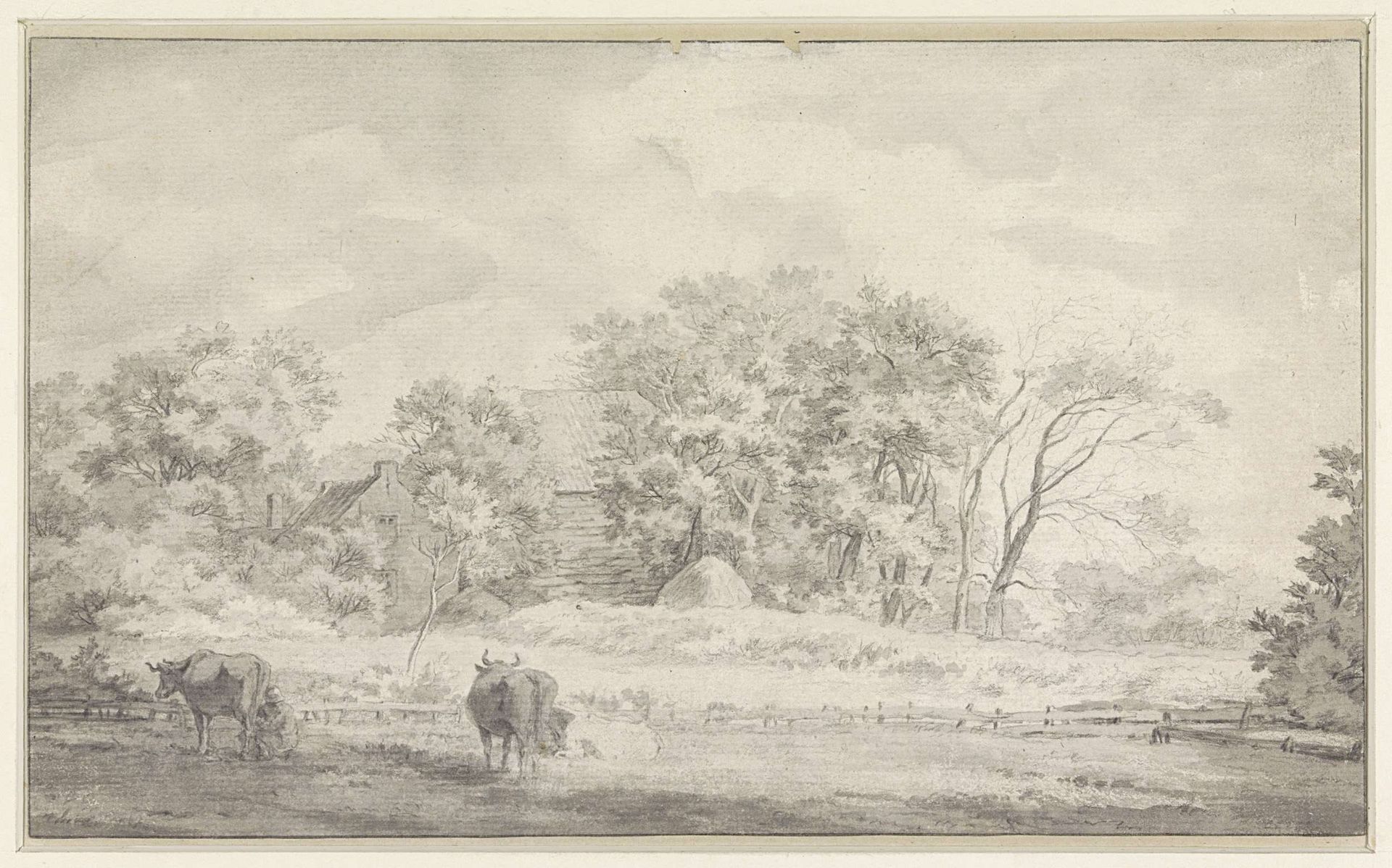 Landschap met boerderij buiten Haarlem by Balthasar Paul Ommeganck