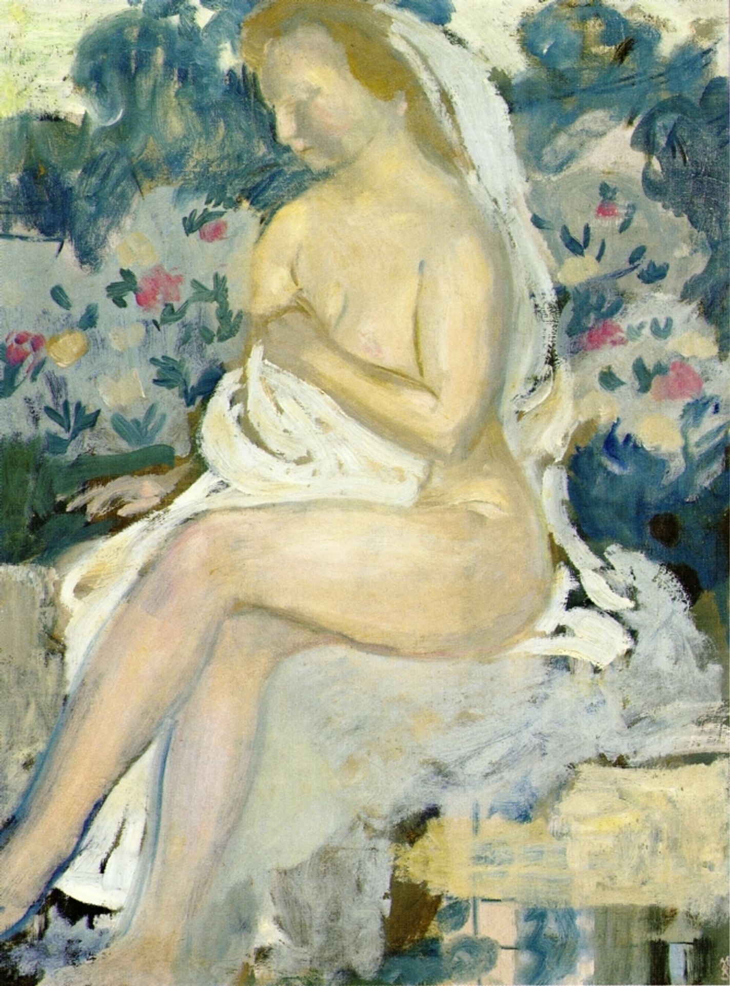Bathsheeba, Blue Background by Maurice Denis