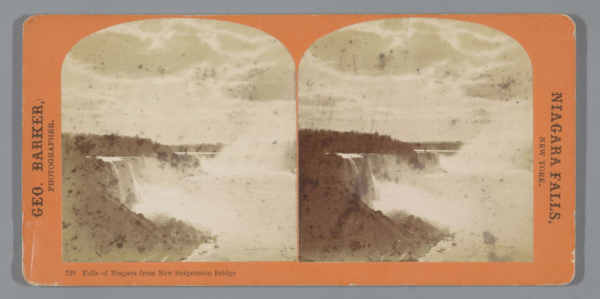 Niagarawatervallen vanaf de Niagara Clifton Brug by George Barker